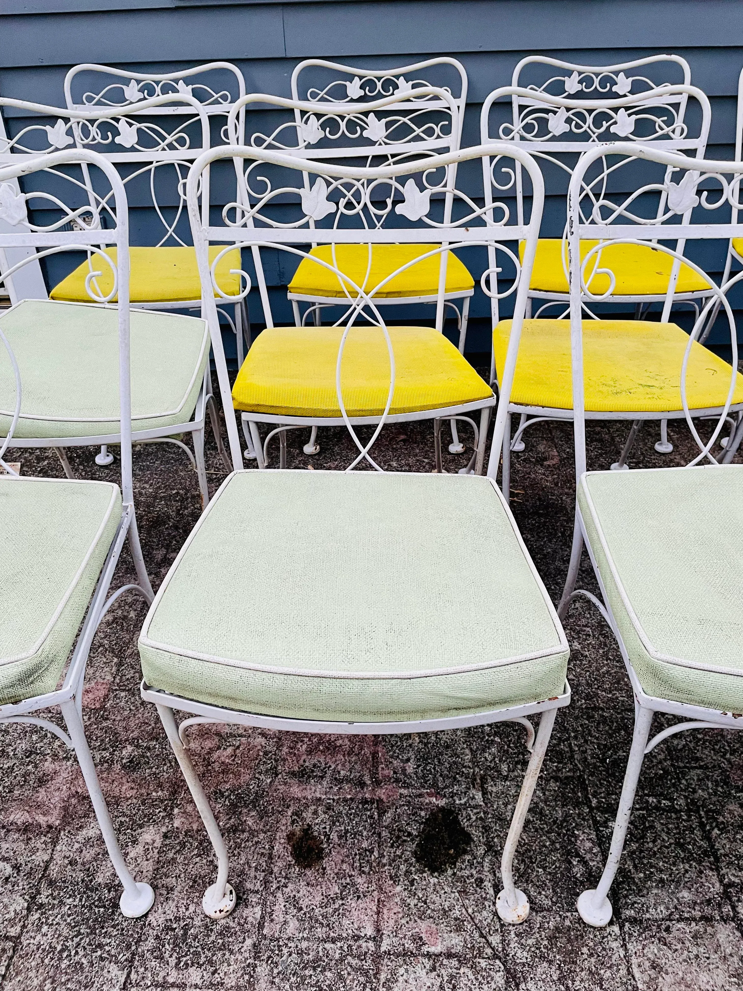 Vintage Metal Vintage Wrought Iron Dining Chairs A Set Of 12