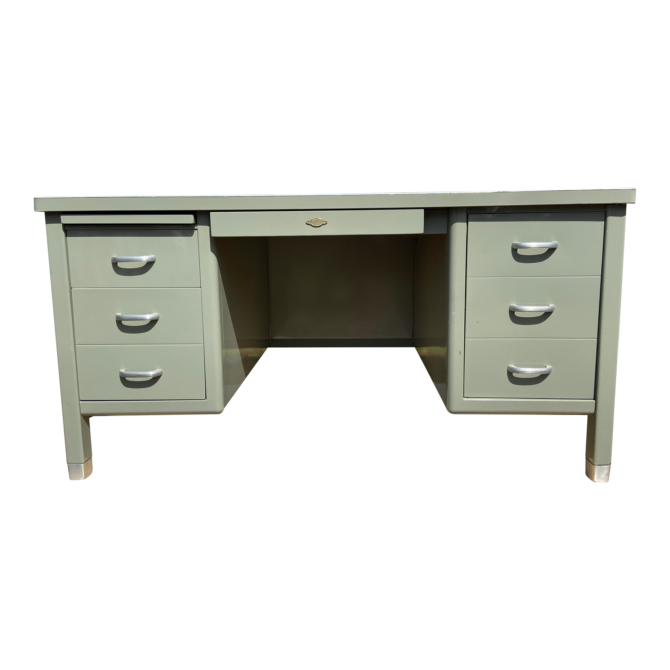 Mid 20th Century Modern Metal Tanker Desk Chairish