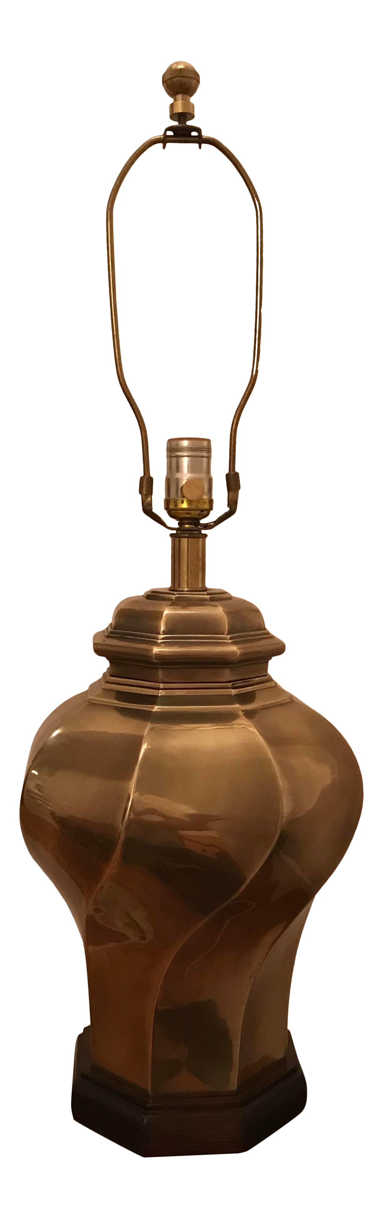 Frederick Cooper Octagonal Twisted Ginger Jar Shaped Solid Brass Lamp