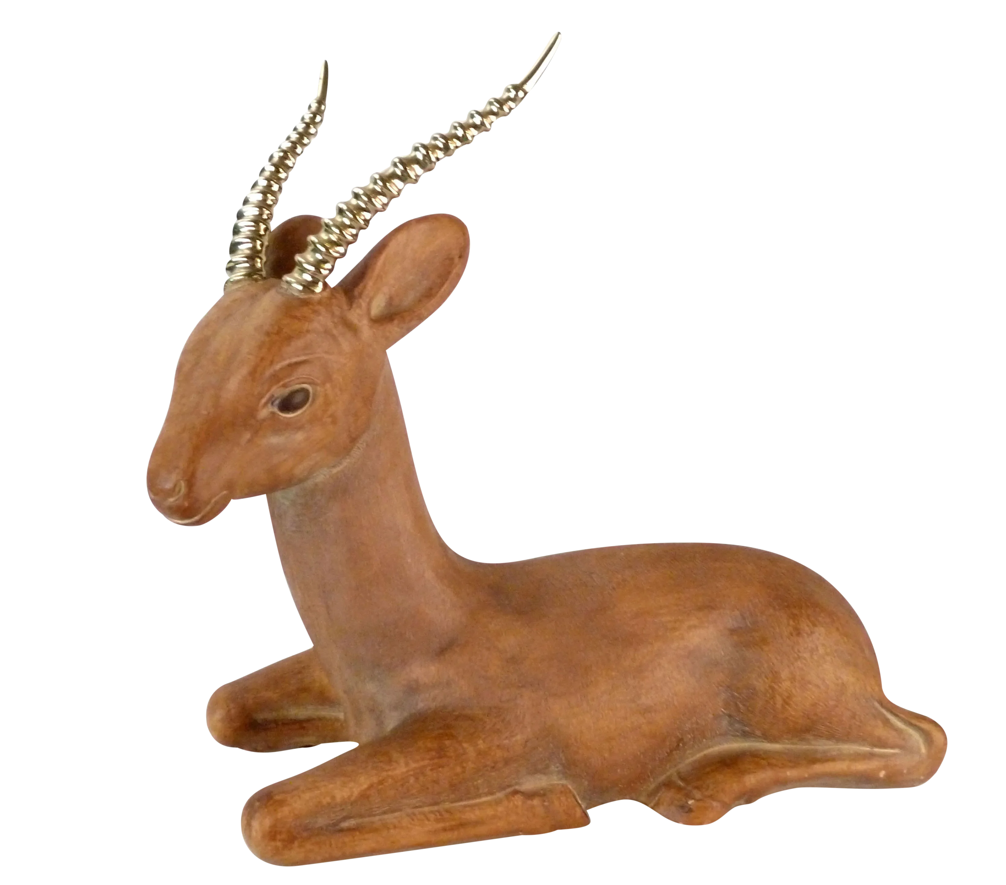 Ceramic Deer With Brass Horns Chairish