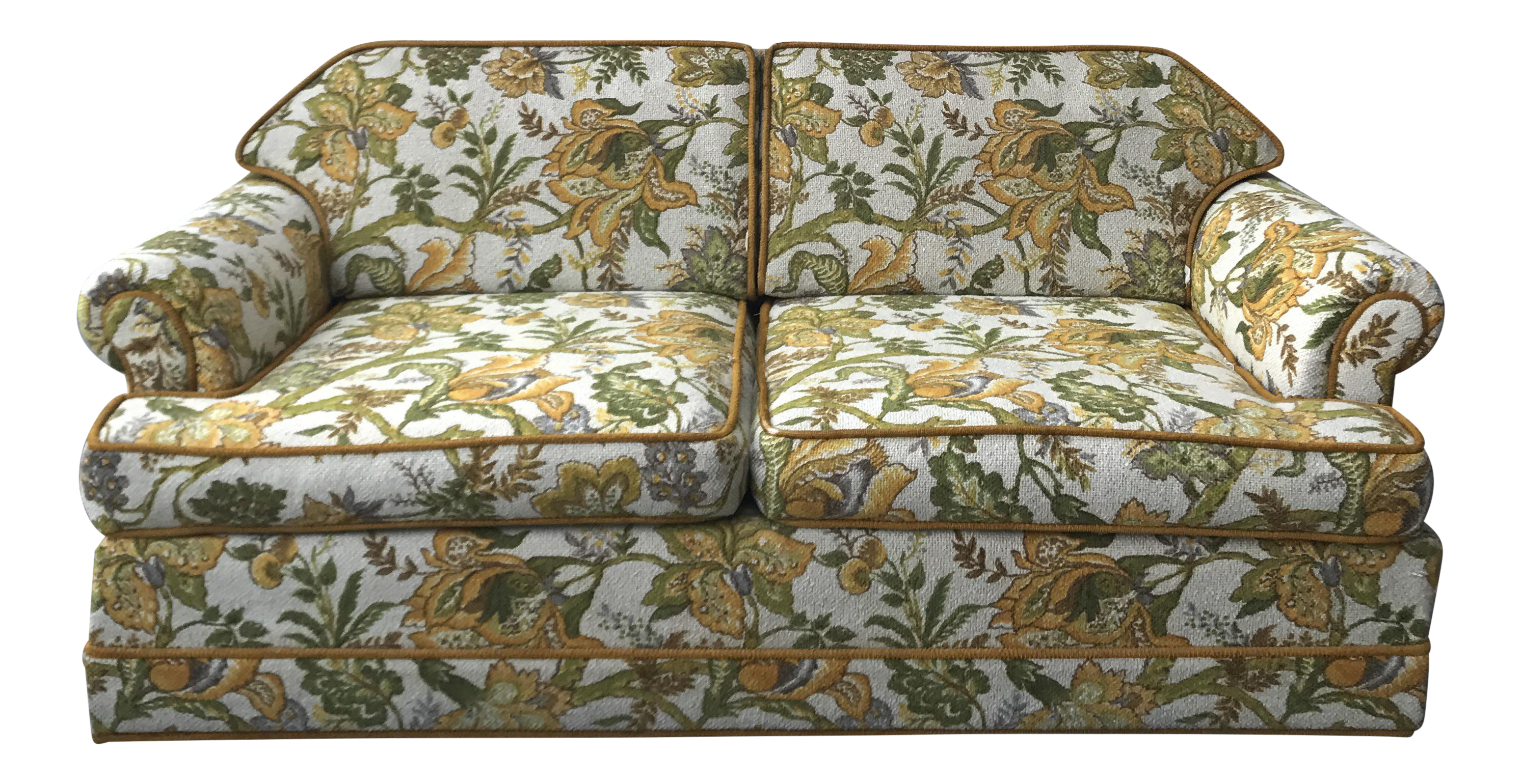 Vintage Mid Century Modern Upholstered Floral Sofa Chairish