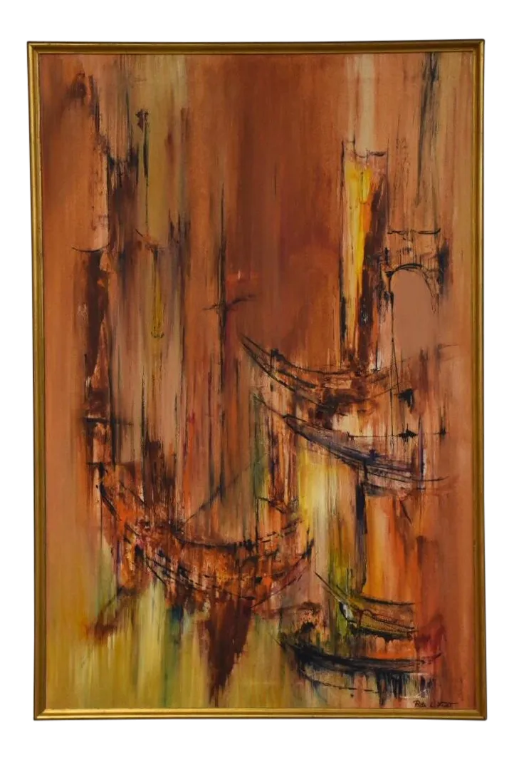 Abstract Oil on Canvas Painting by Rita Frost Chairish