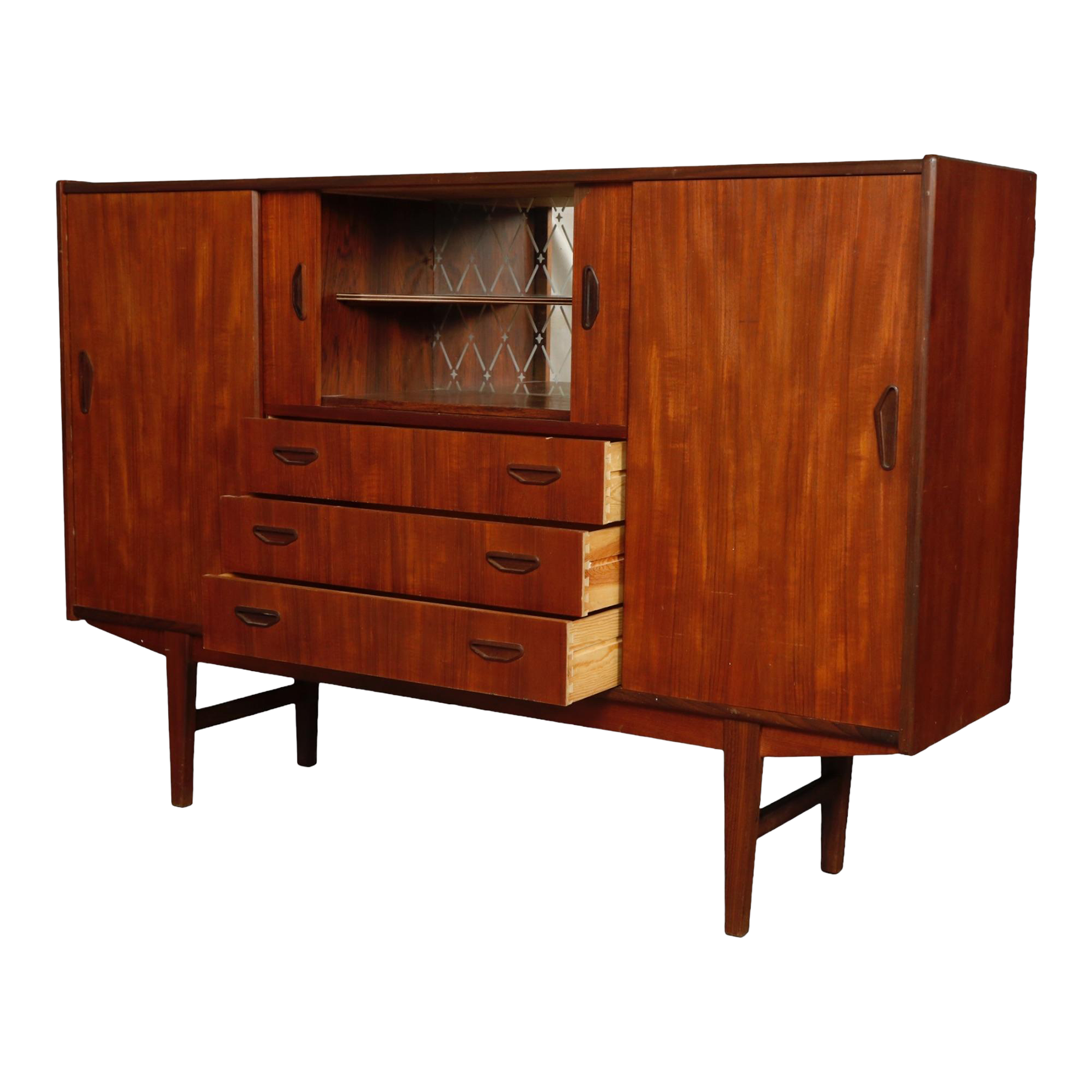 Danish Mid Century Tall Buffet/Bar in Teak Chairish