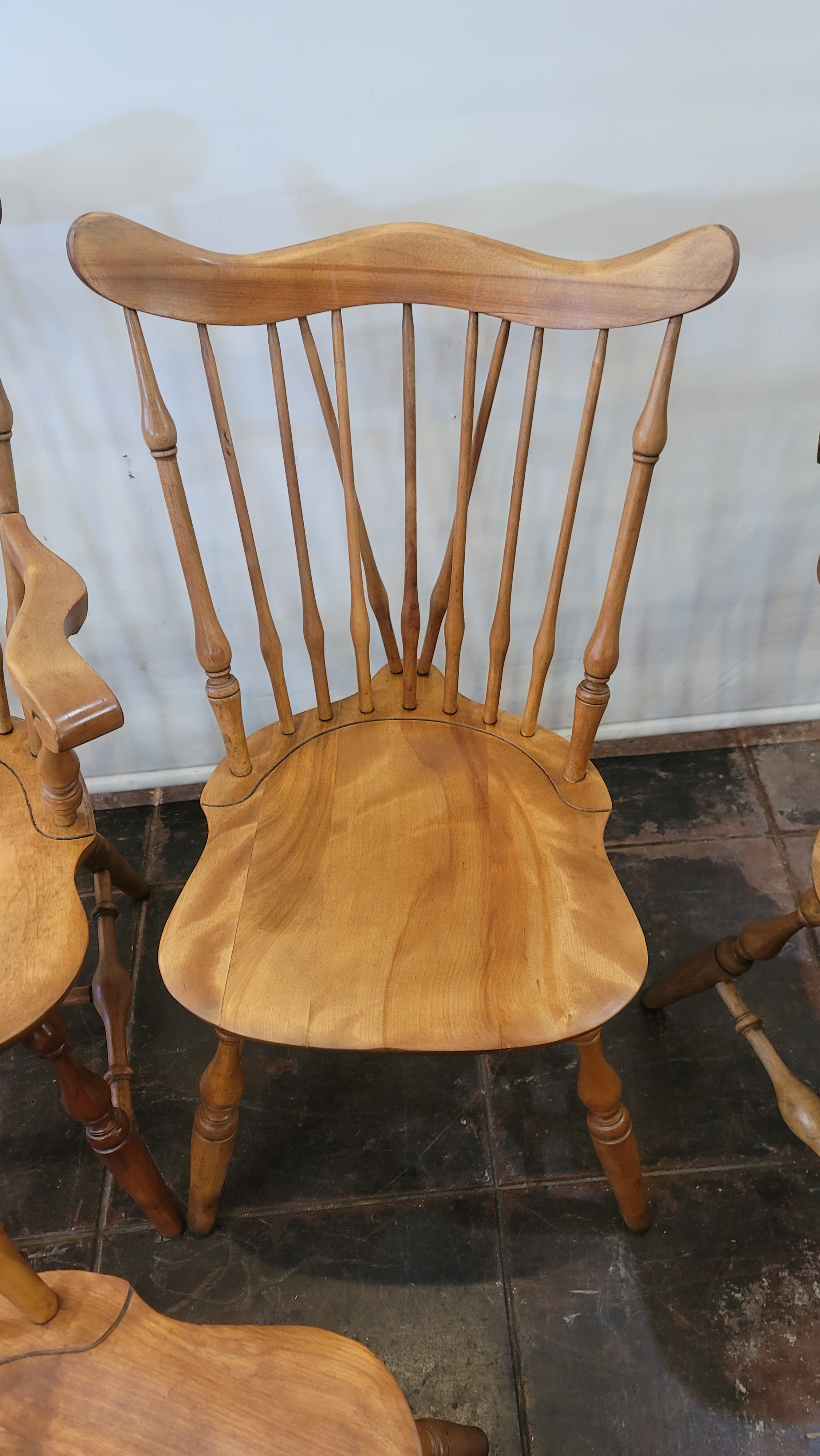 Nichols & Stone Windsor Traditional Fiddleback Maple Dining Chairs