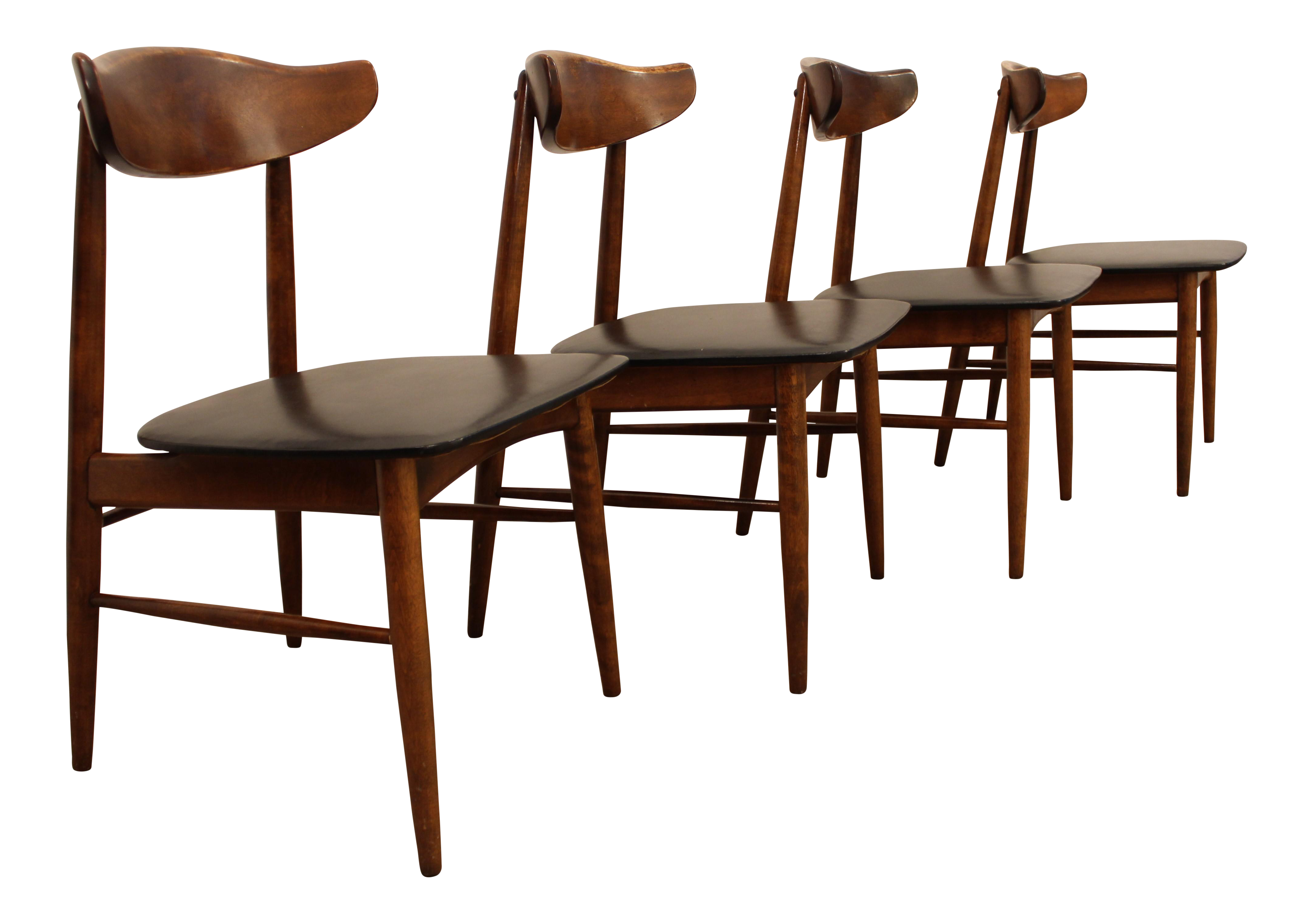 Viko Baumritter Mid Century Danish Modern Walnut Dining Chairs Set Of 4 Chairish