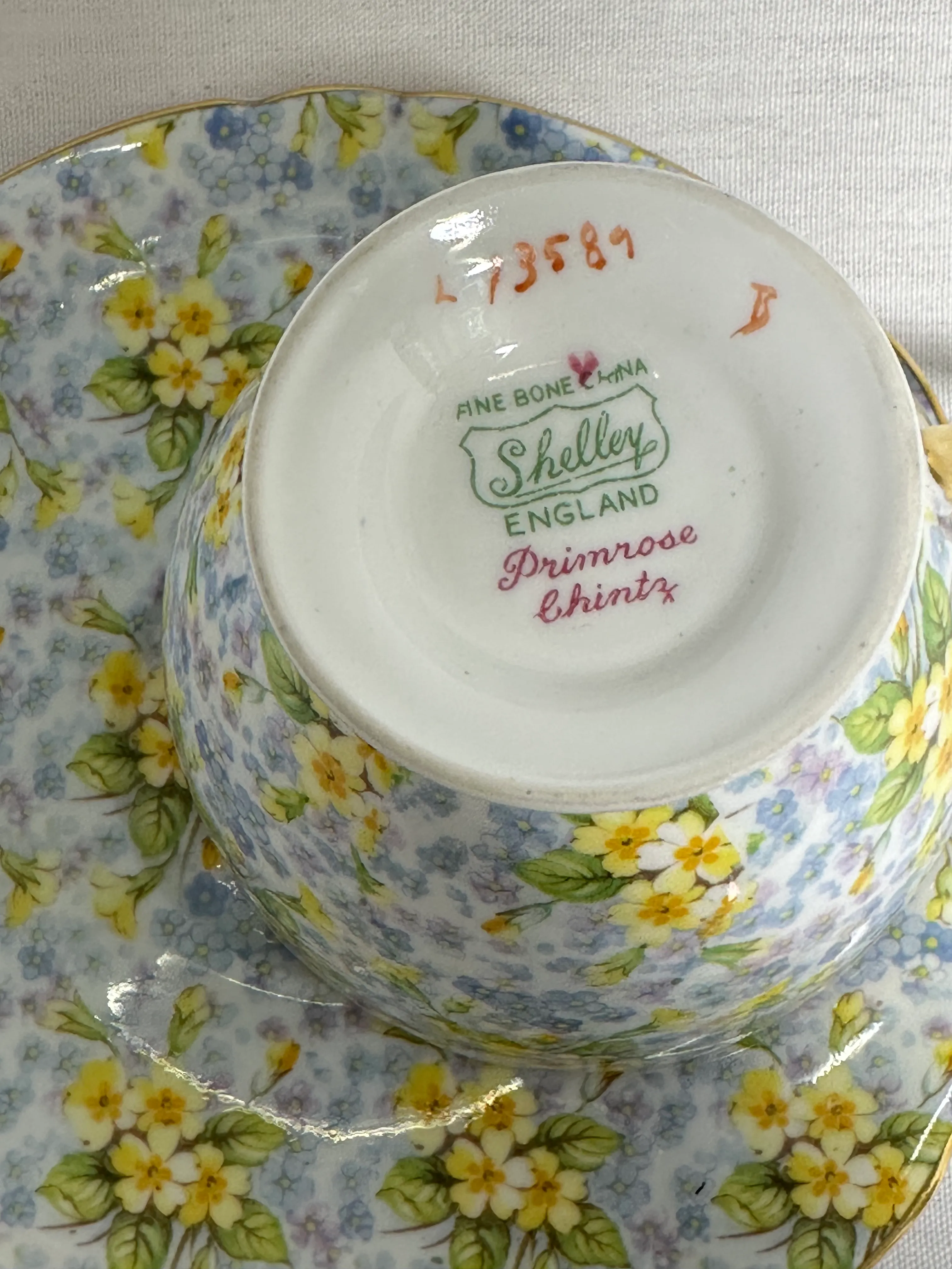 美品 Shelley Primrose プリムローズ チンツ ラウンド ケーキ皿 【公式