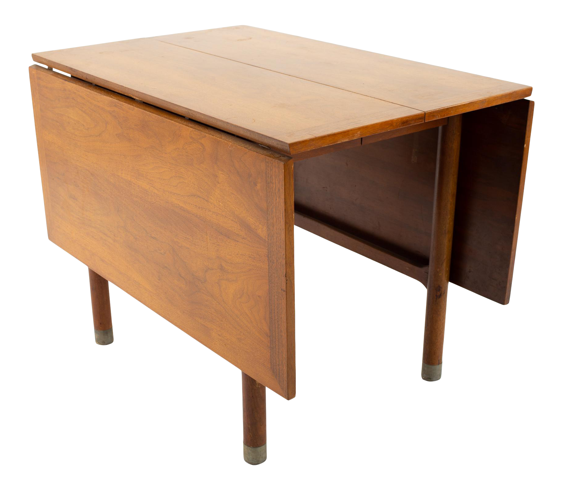 American of Martinsville Mid Century Drop Leaf Dining Table With Metal