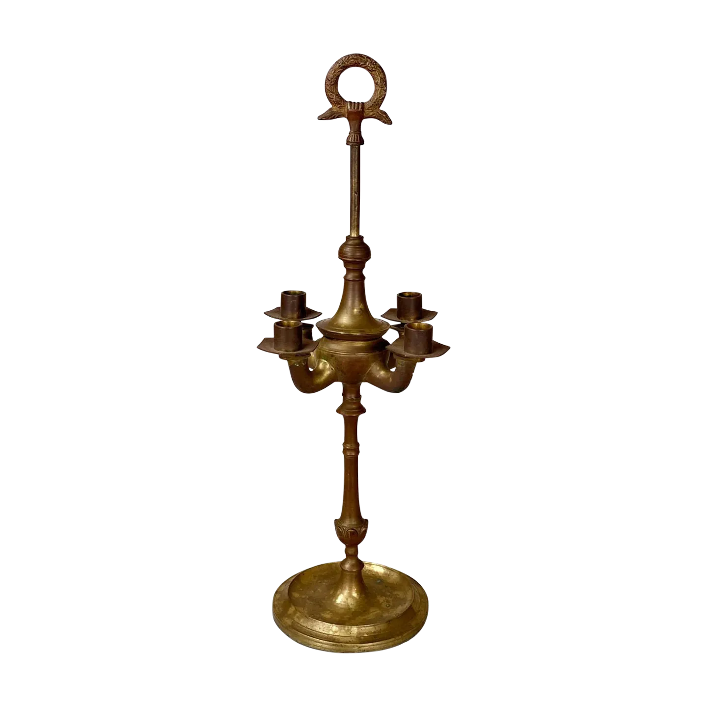 Vintage Traditional Brass Rotating Candlestick Holder Candelabra Chairish