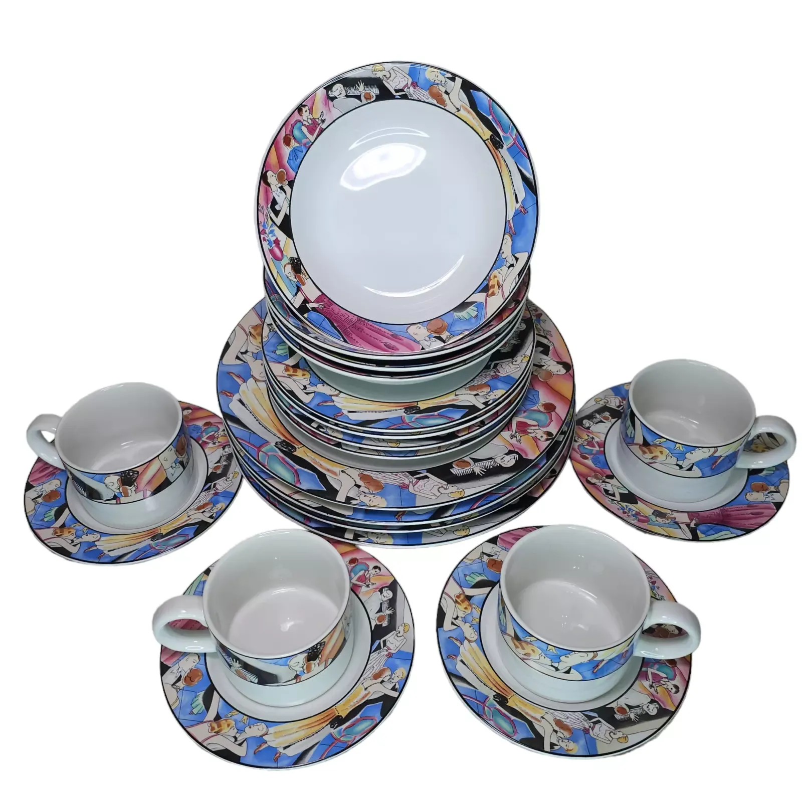 Vintage 1993 Tango Sakura Sue Zipkin Service for 4 With Box- 20