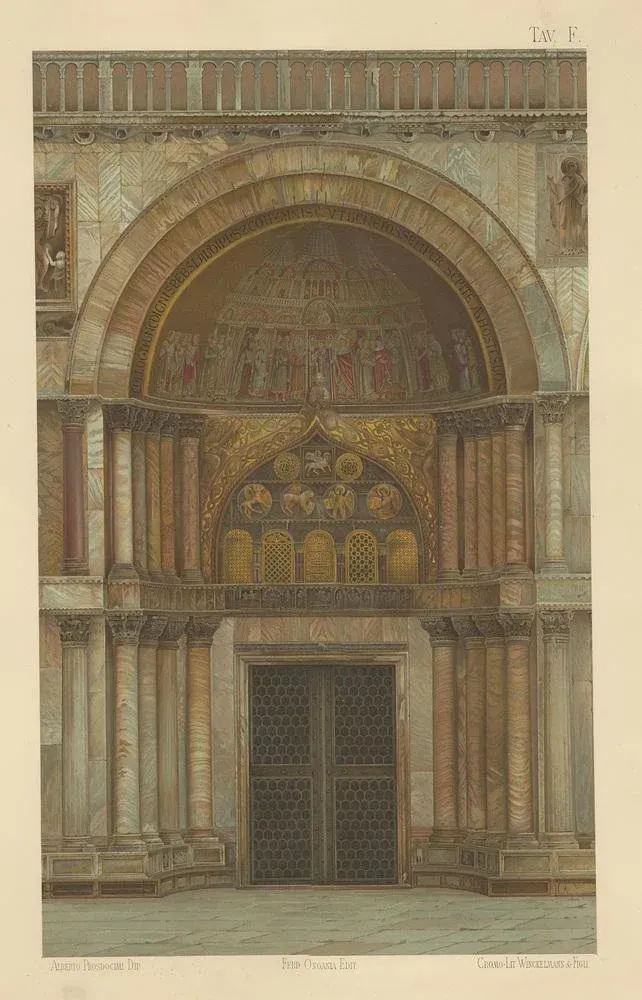 Portal of Santalipio of the Basilica of San Marco, 1881, Paper