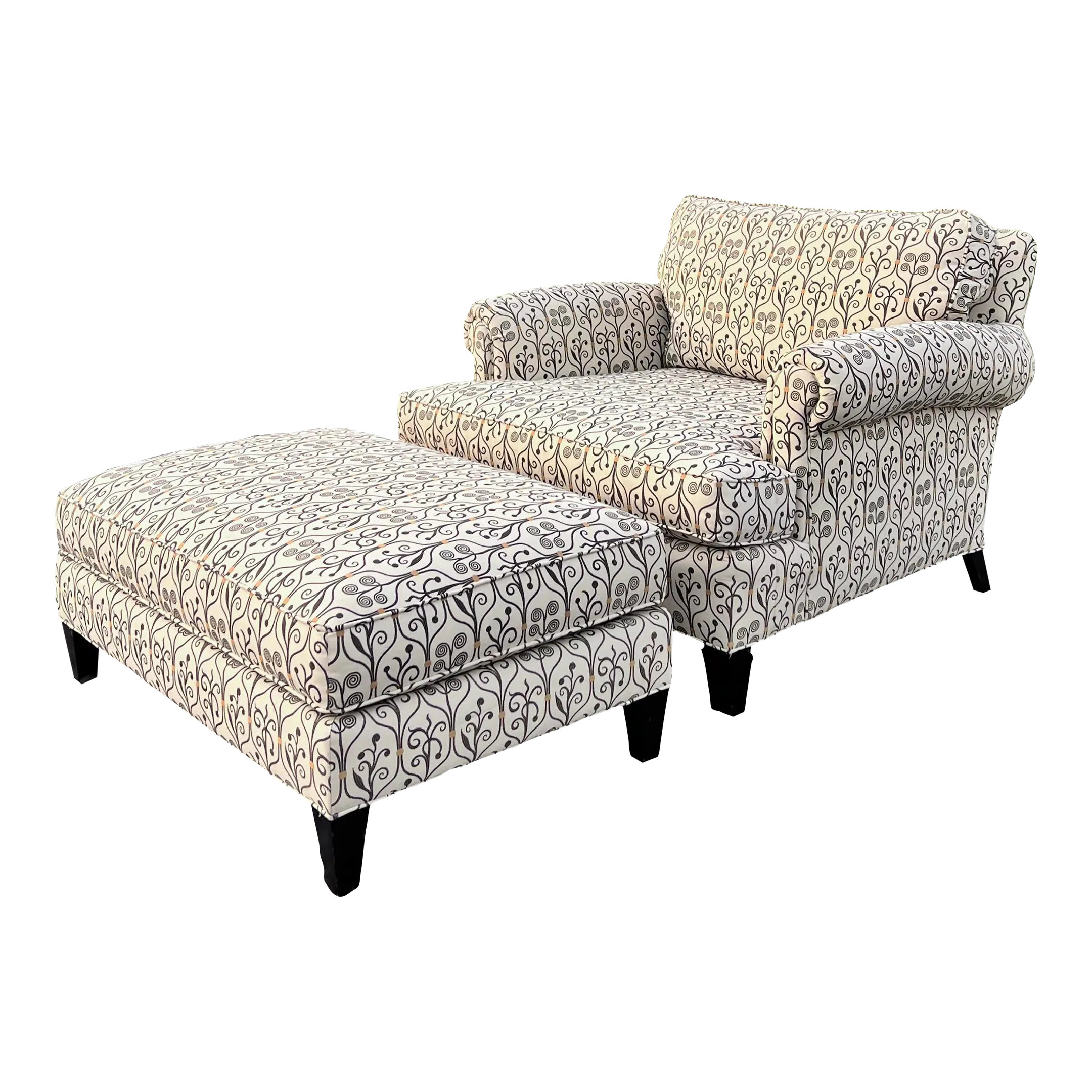 Taylor King Oversized Chair and a Half With Ottoman Chairish