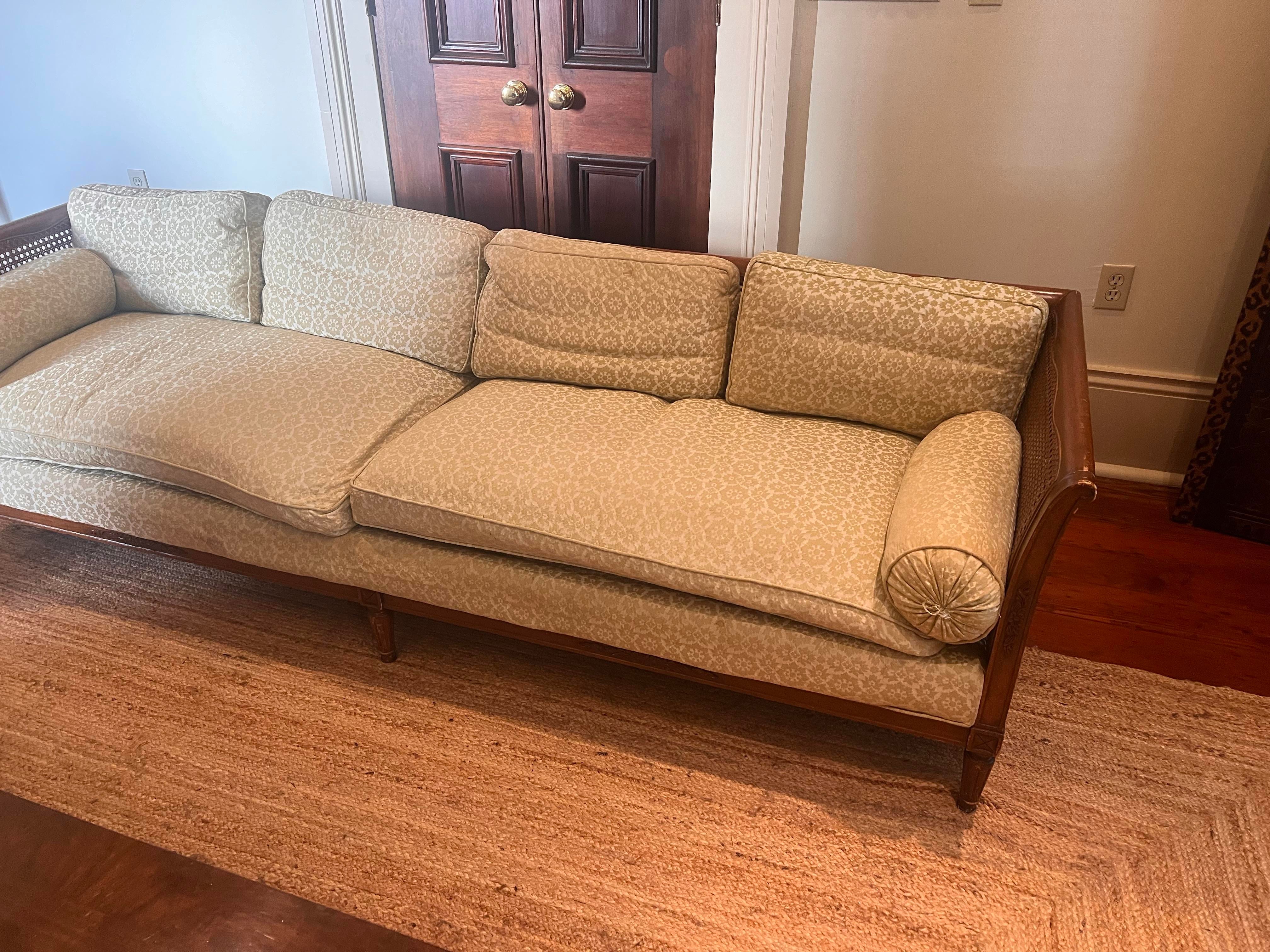 1970s Hollywood Regency Henredon Mid-Century Heirloom Woven Cane