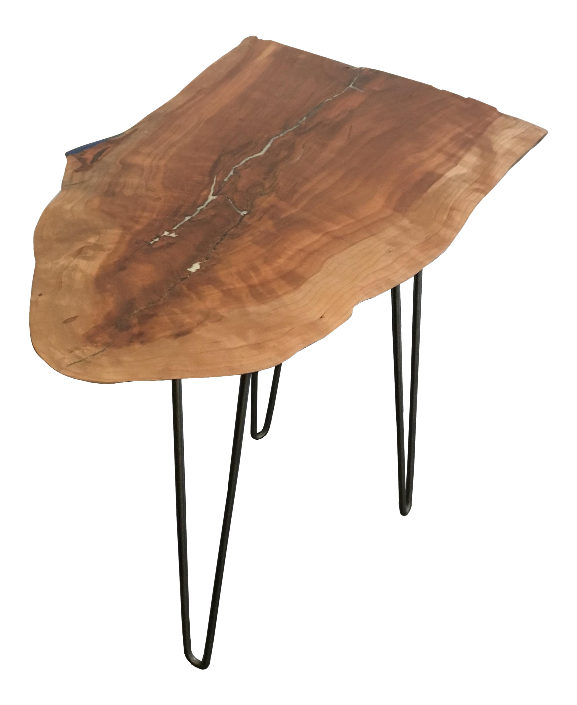 Live Edge End Table With Hairpin Legs Chairish