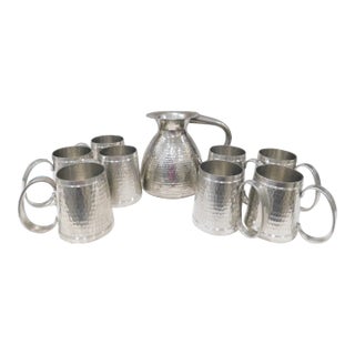 Pewter t.k.f. Banka Tinwerk Indonesian Hammered Art Deco