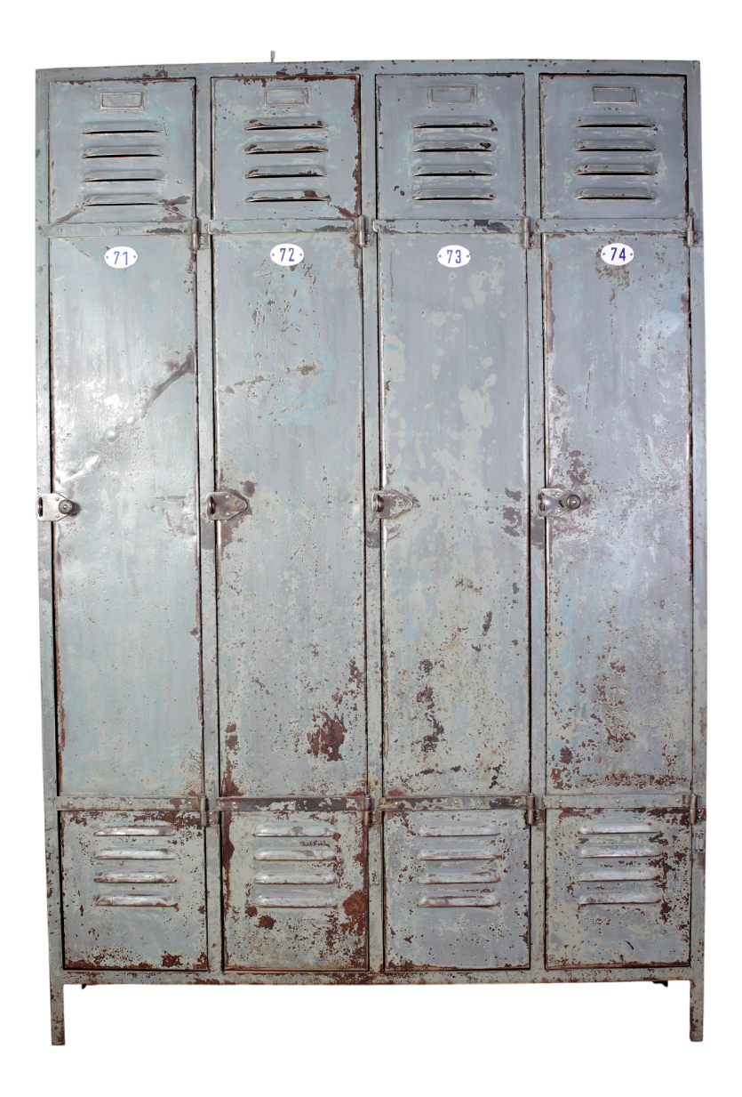 Industrial Four-Door Locker Cabinet, Czechoslovakia, 1960s | Chairish
