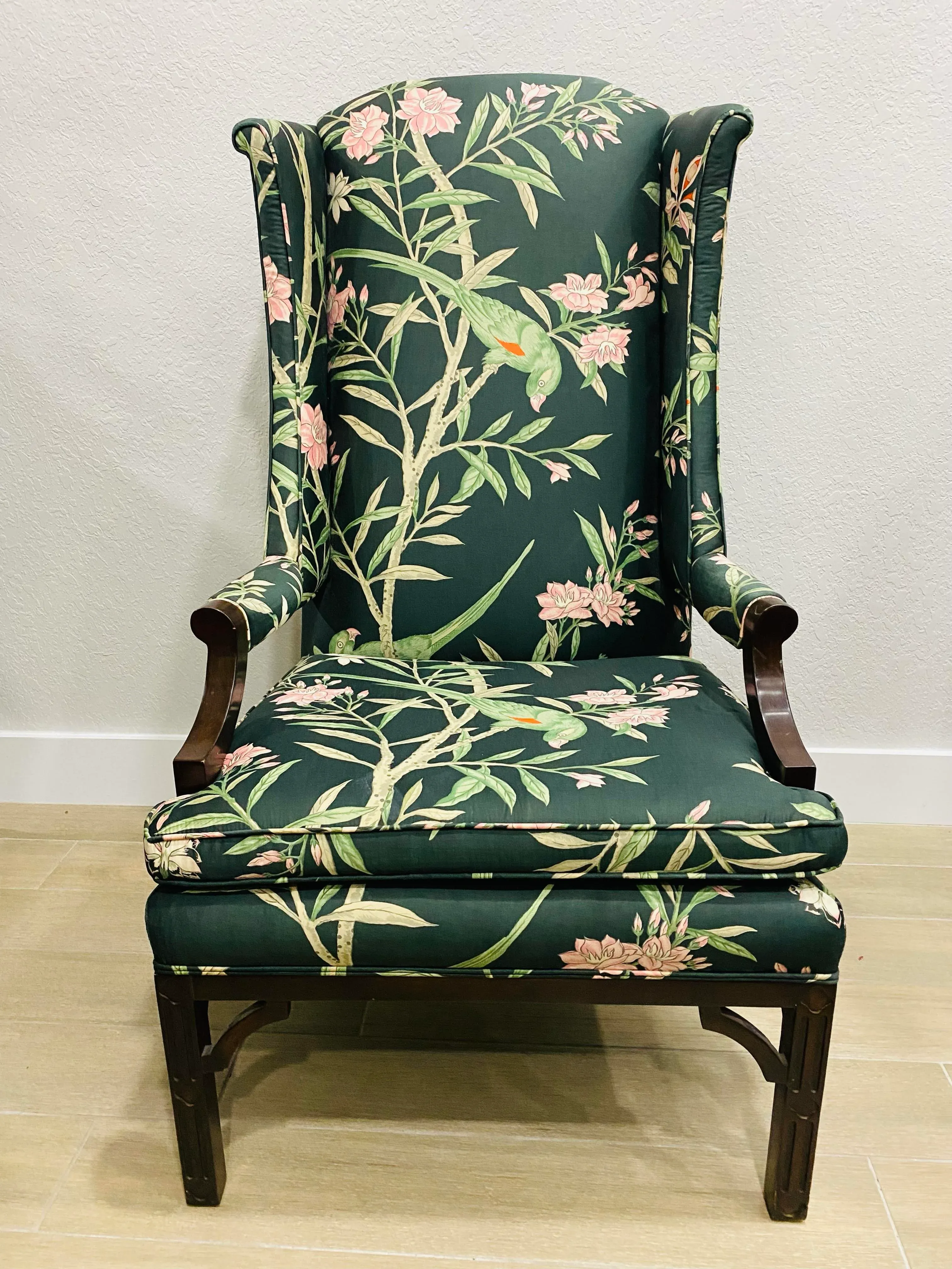 Green Floral Wingback Chair Buy Adoree Wing Back Chair (Aqua