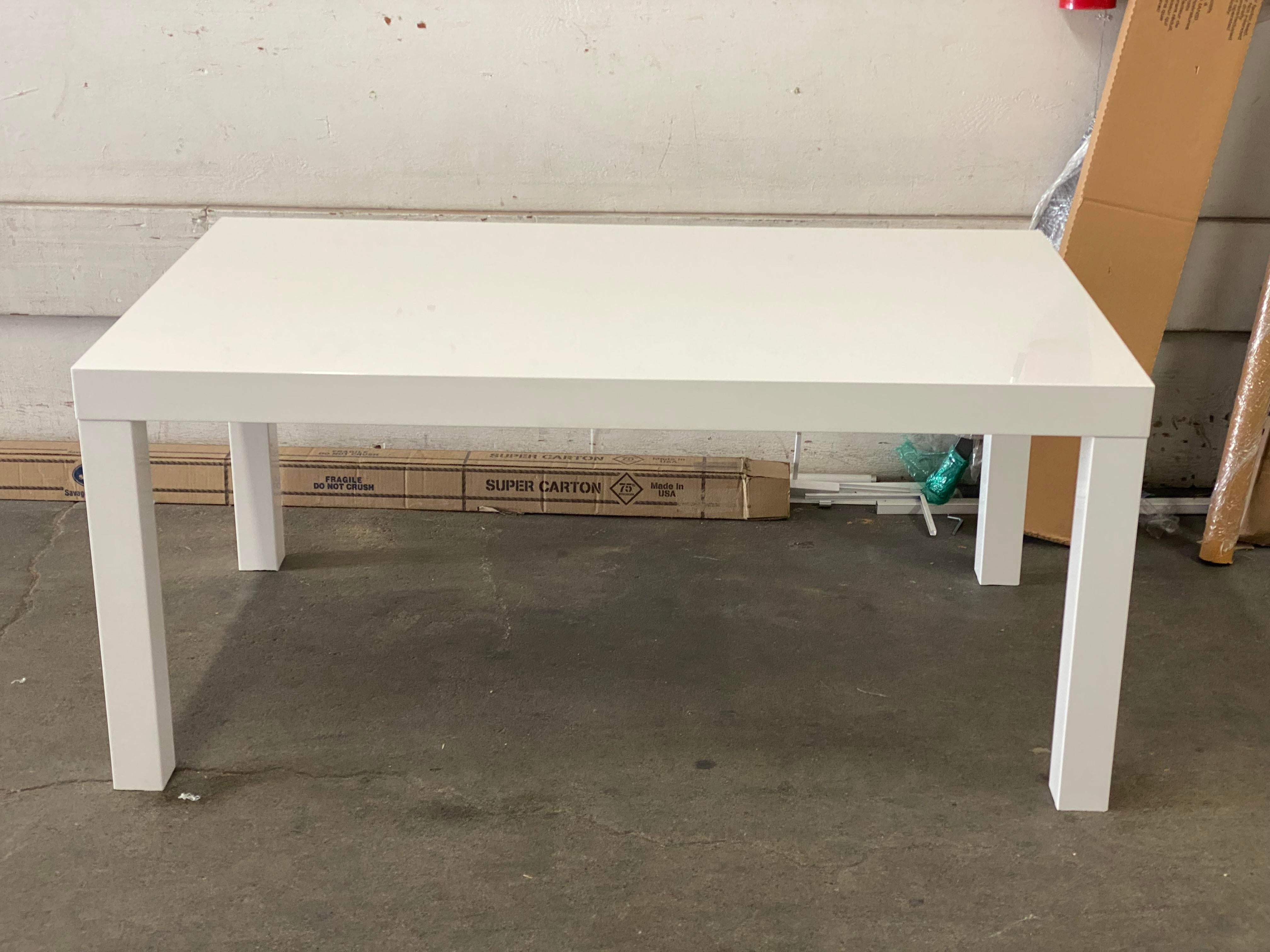 White parsons dining sale table