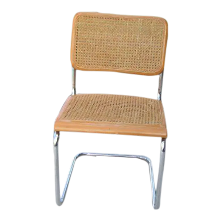 1970s Mid Century Modern Marcel Breuer Style Cane Cesca Chrome