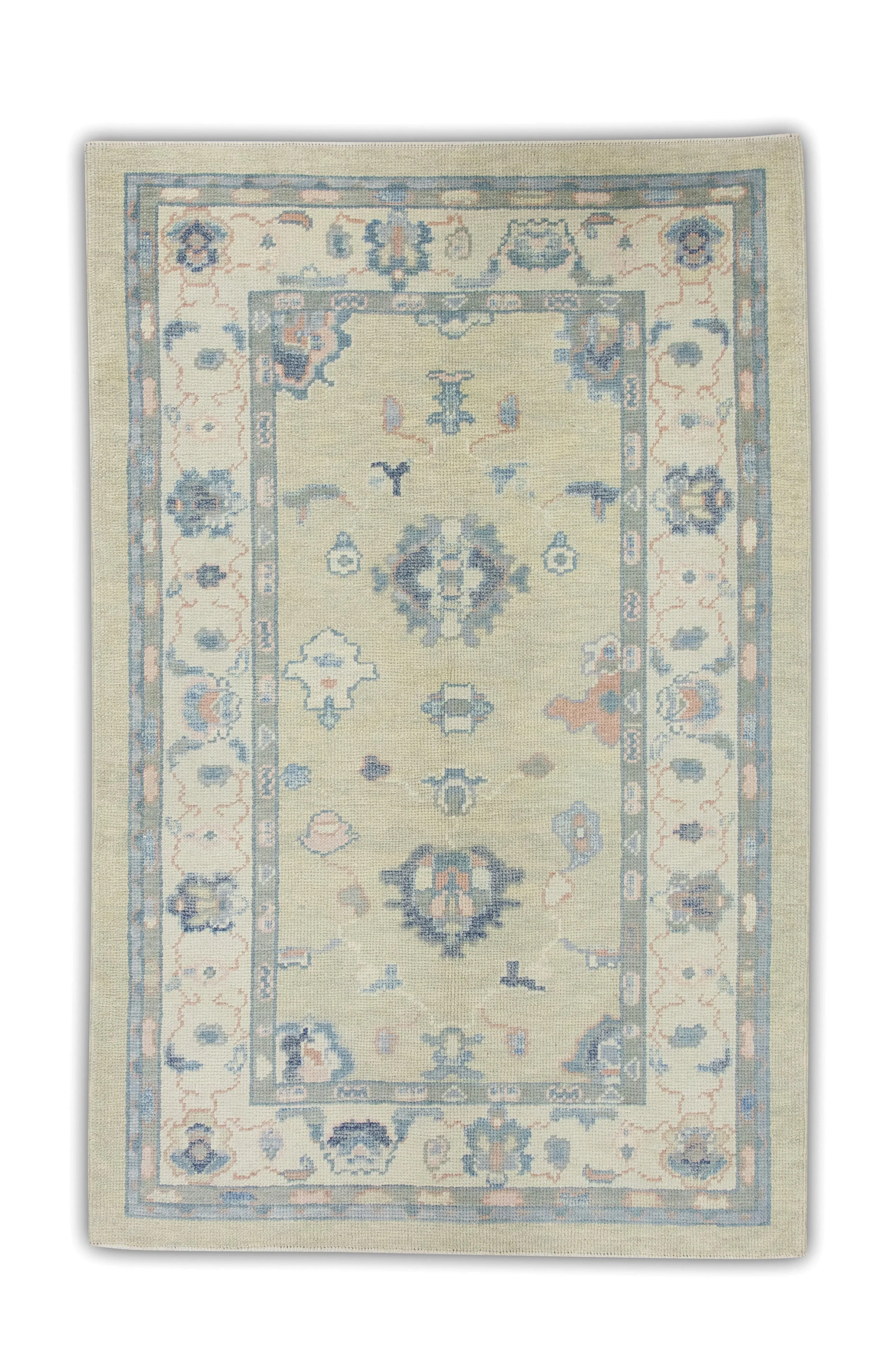 Modern Turkish Oushak Rug 3'11