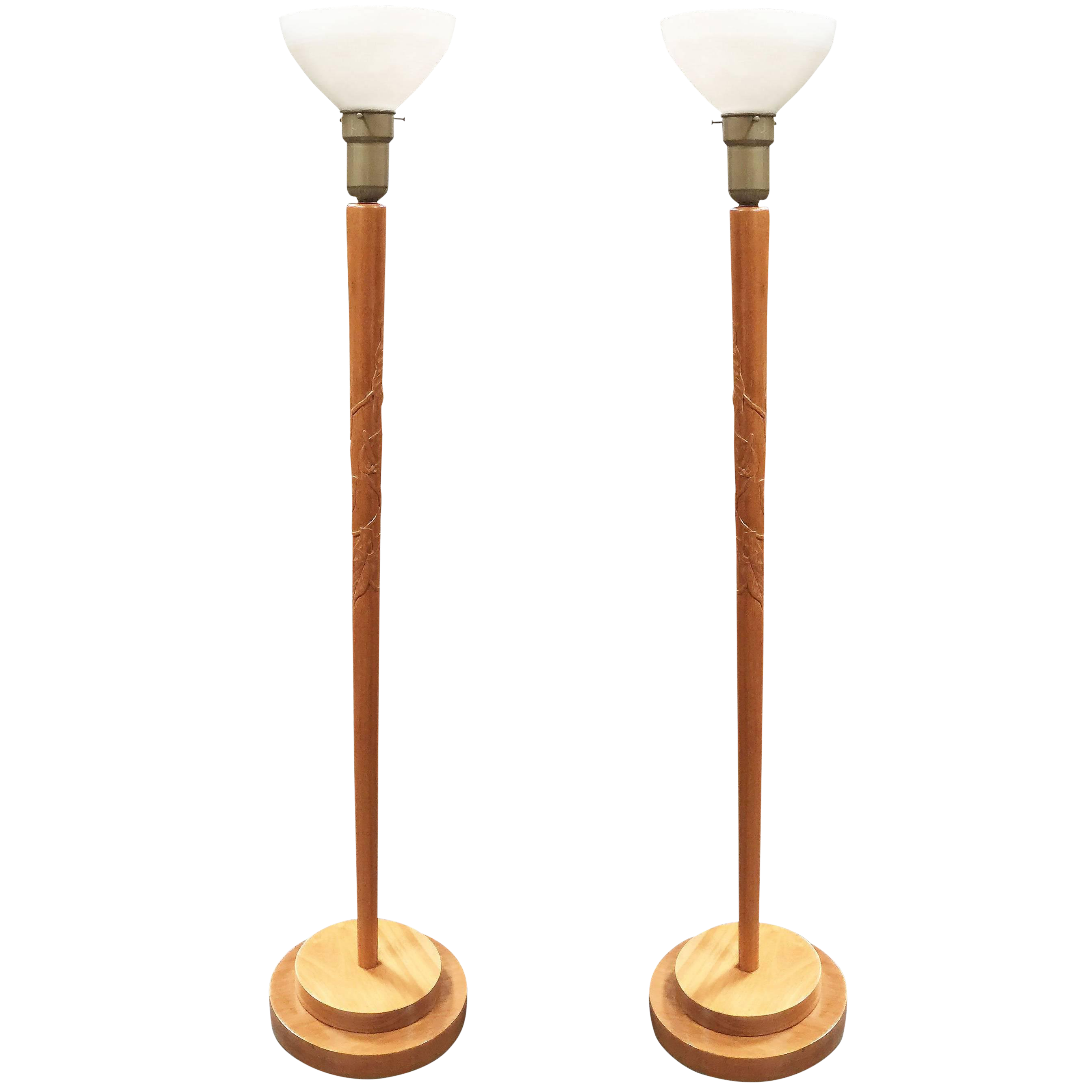 wood torchiere floor lamp