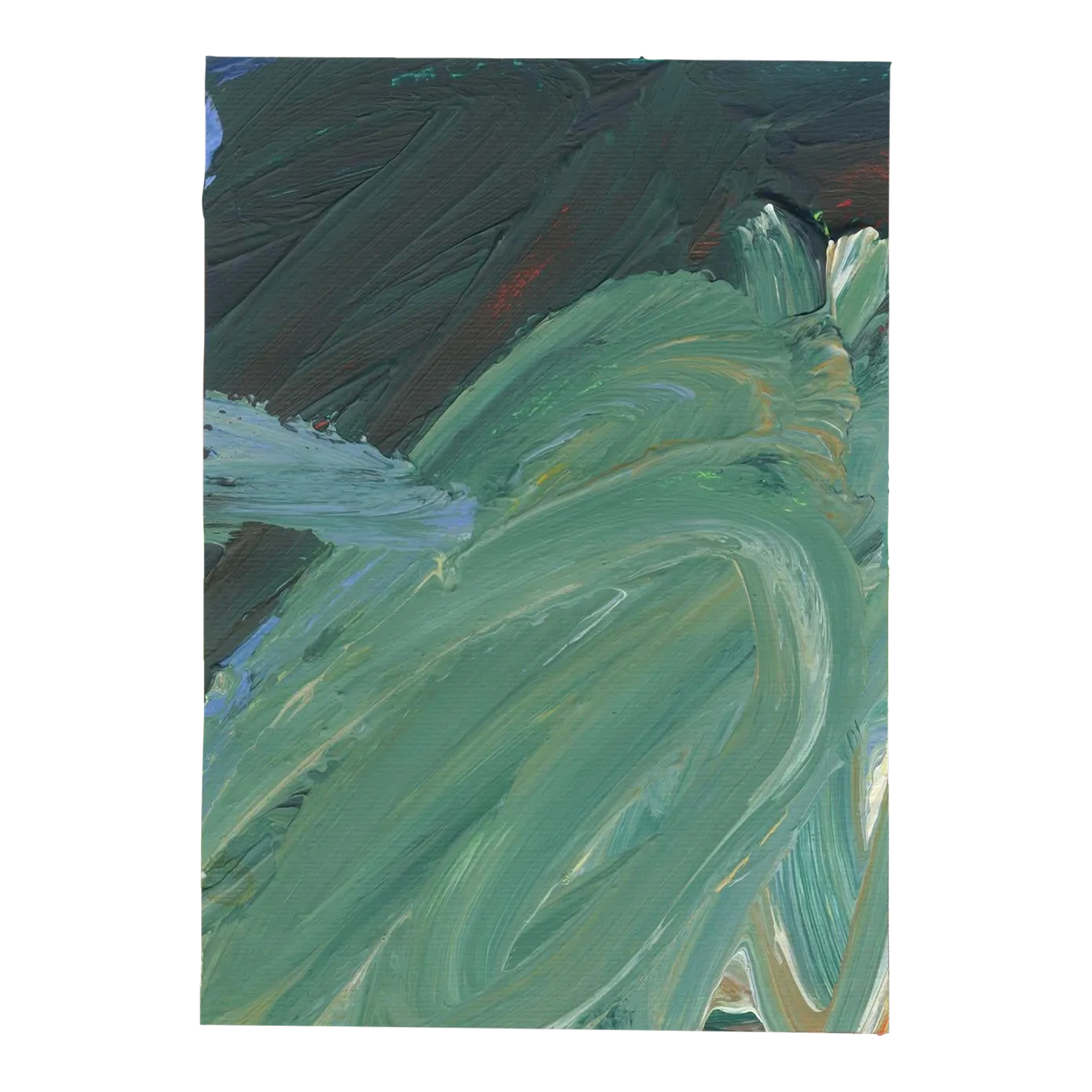 Small Green Moment (D6415) Original Contemporary Drawing by Tre\'von Silva