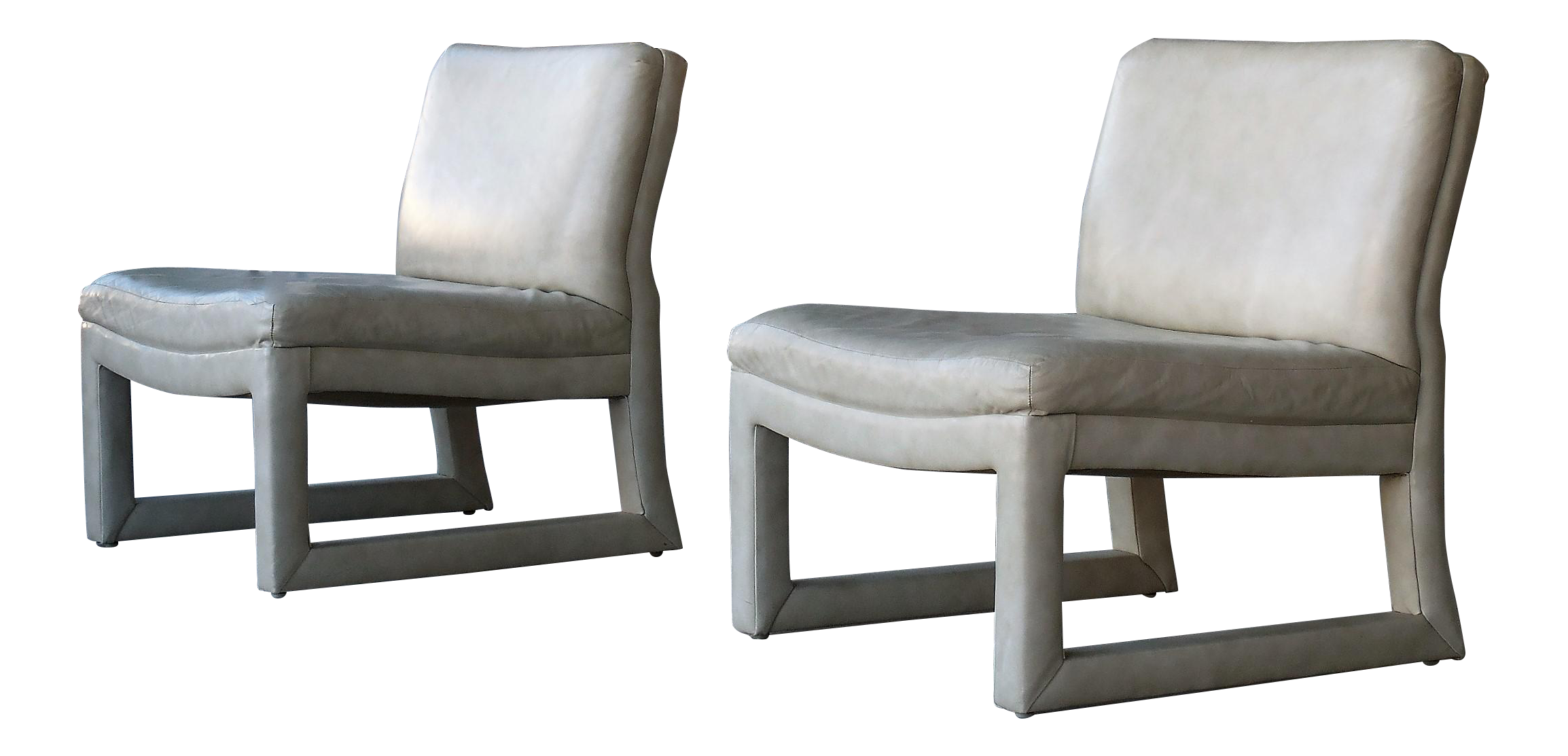 Michael Taylor for Baker Leather Lounge Chairs A Pair Chairish