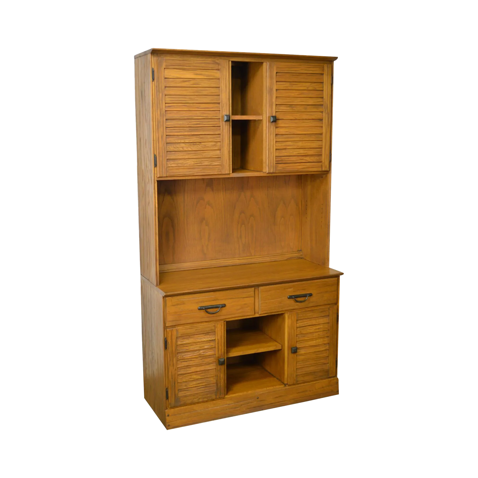 Brandt Ranch Oak Large 2 Piece Bookcase Hutch Chairish