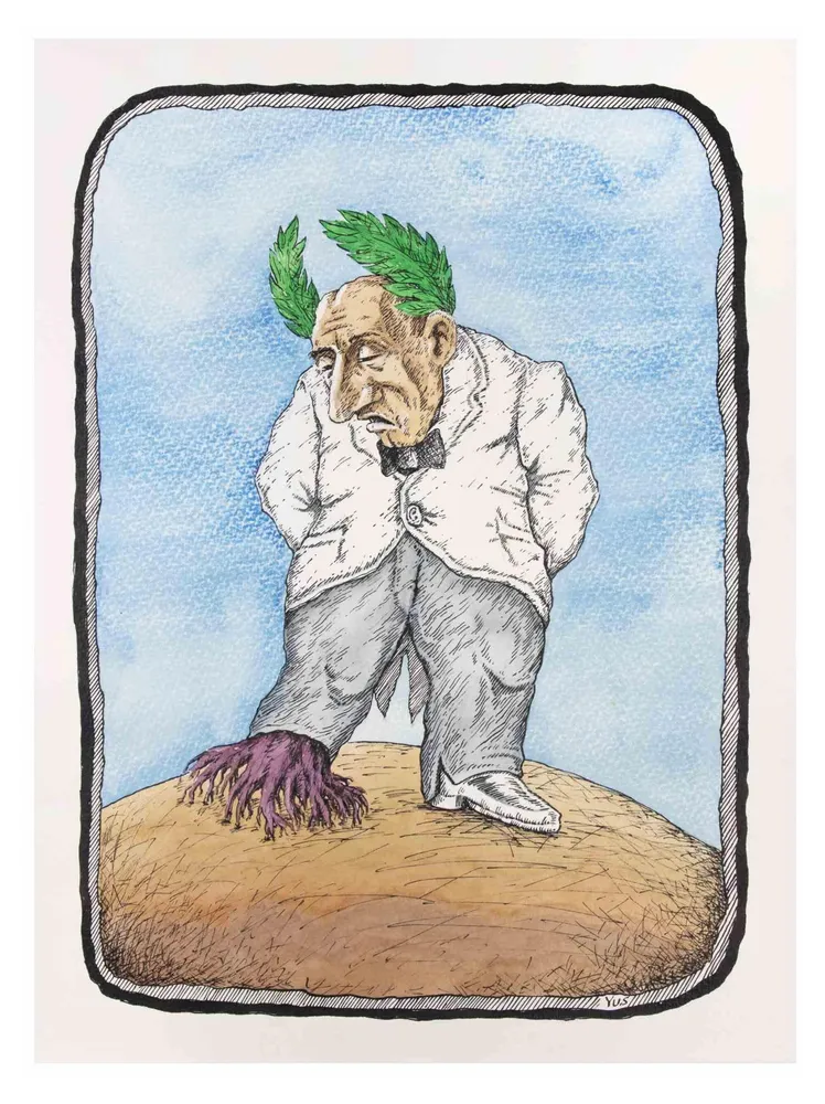Yus, The Roman Roots, Watercolor & Ink, 1990s