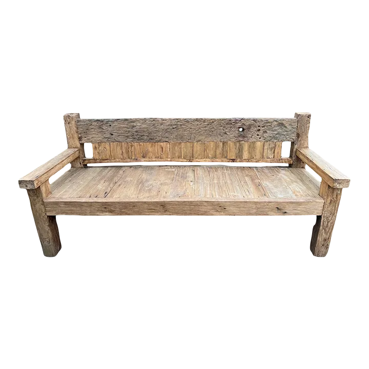 Rustic teak online bench