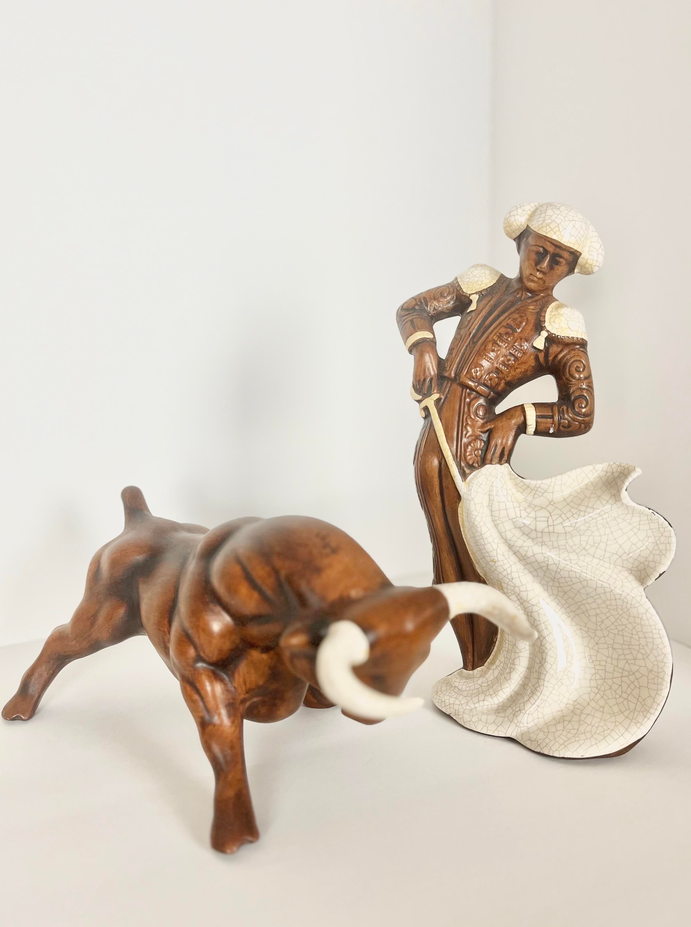 Mid Century Modern Matador + Bull | by Treasure Craft | Chairish