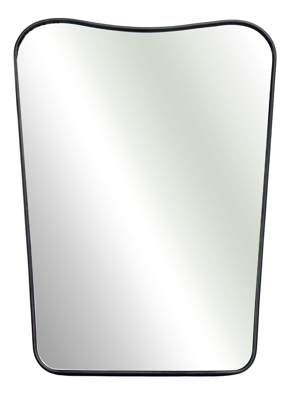 Vintage Mirror in Brass with Glass and Wood, 1950s