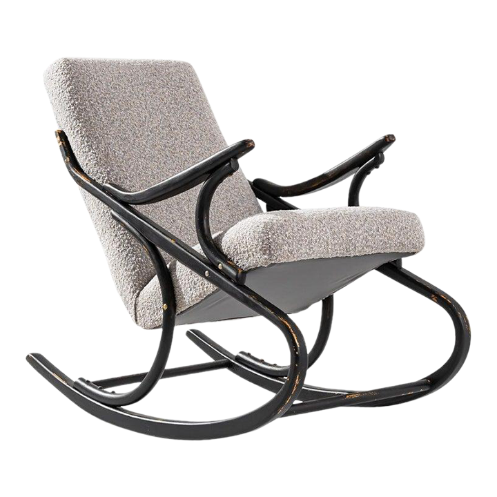 1960s Upholstered Bentwood Rocking Chair by TON Chairish