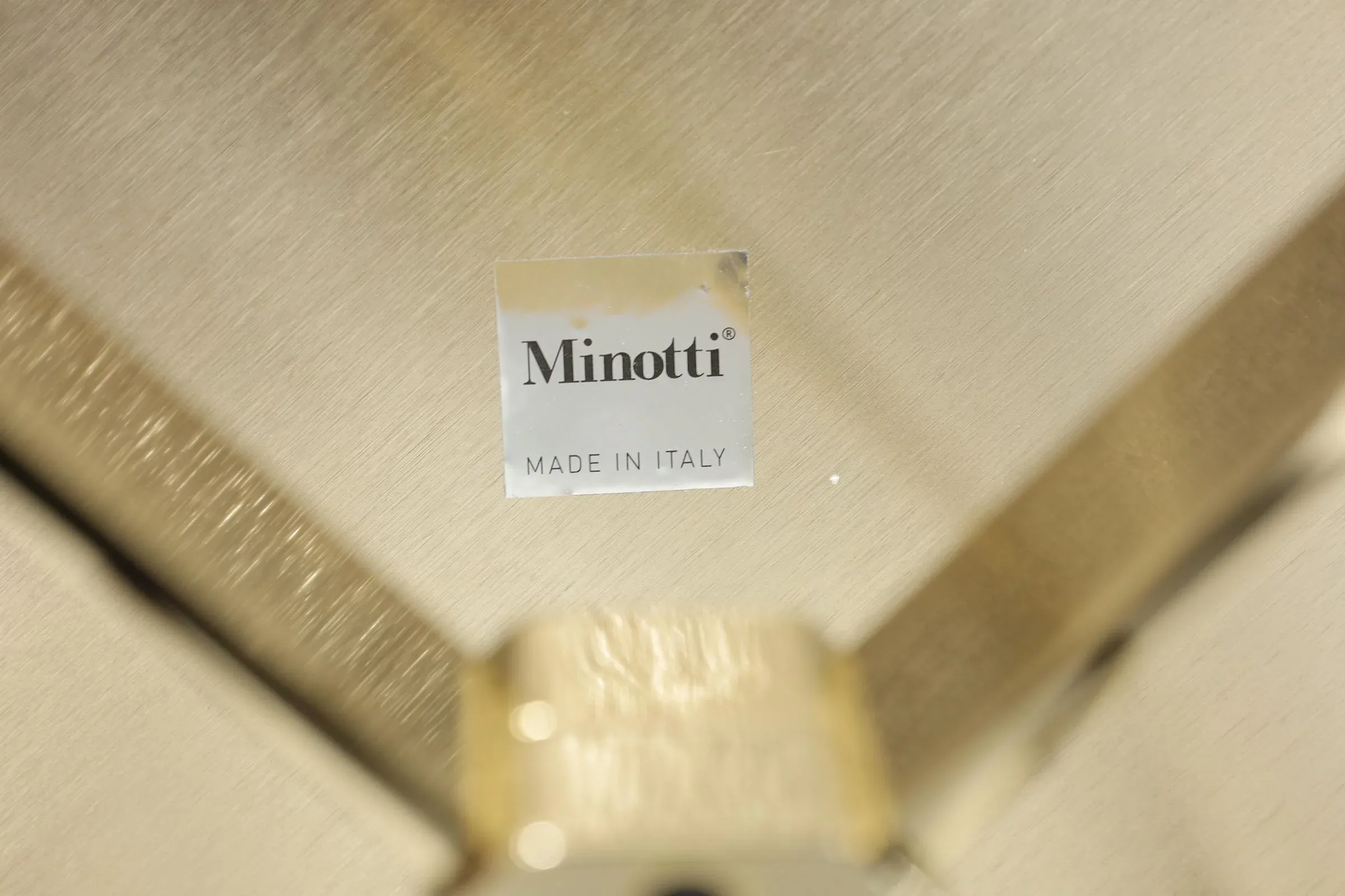 Minotti Ellis Side Table in Polished Gold Finish | Chairish