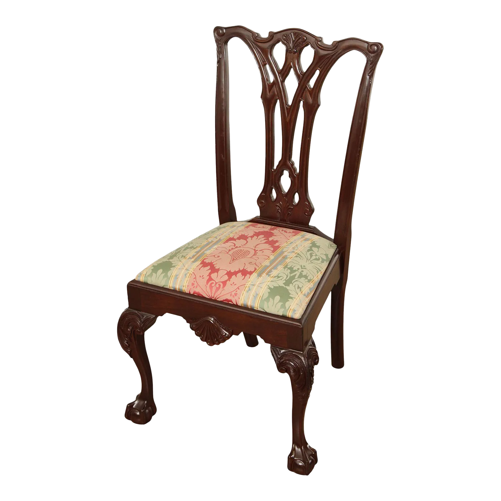 Late 20th Century Custom Chippendale Style Mahogany Ball & Claw Foot