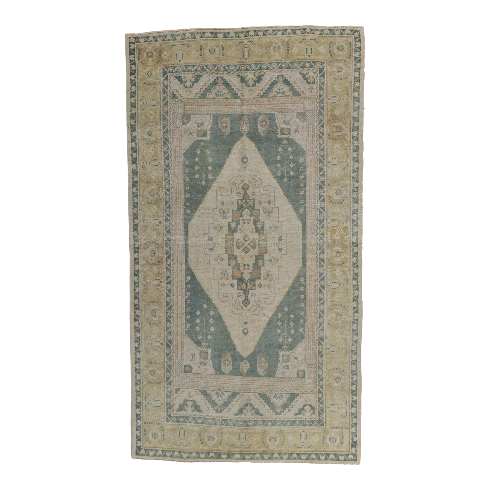 Vintage Turkish Oushak Rug - 05'02 X 09'07 | Chairish