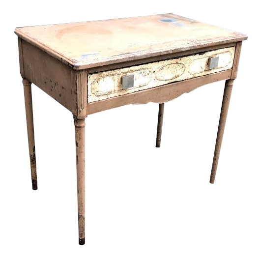1930s Rustic Simmons Machine Age Metal Vanity Desk With Drawer