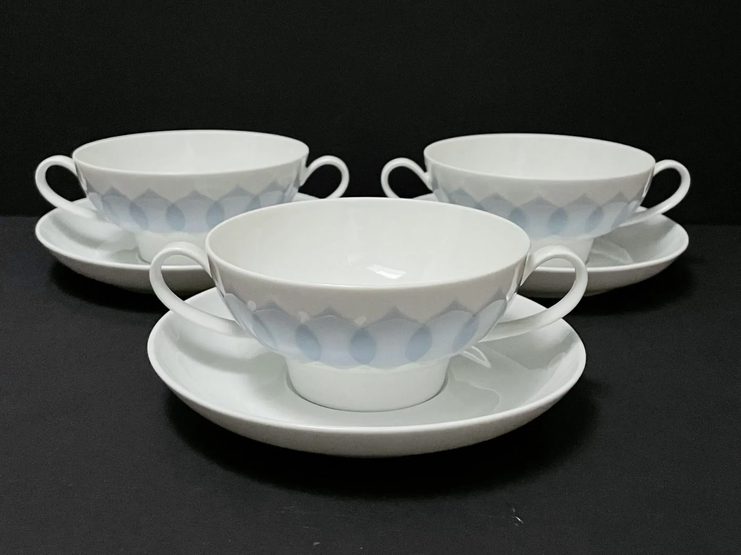 1960s Modern Bjorn Wiinblad for Rosenthal Lotus Azure Light