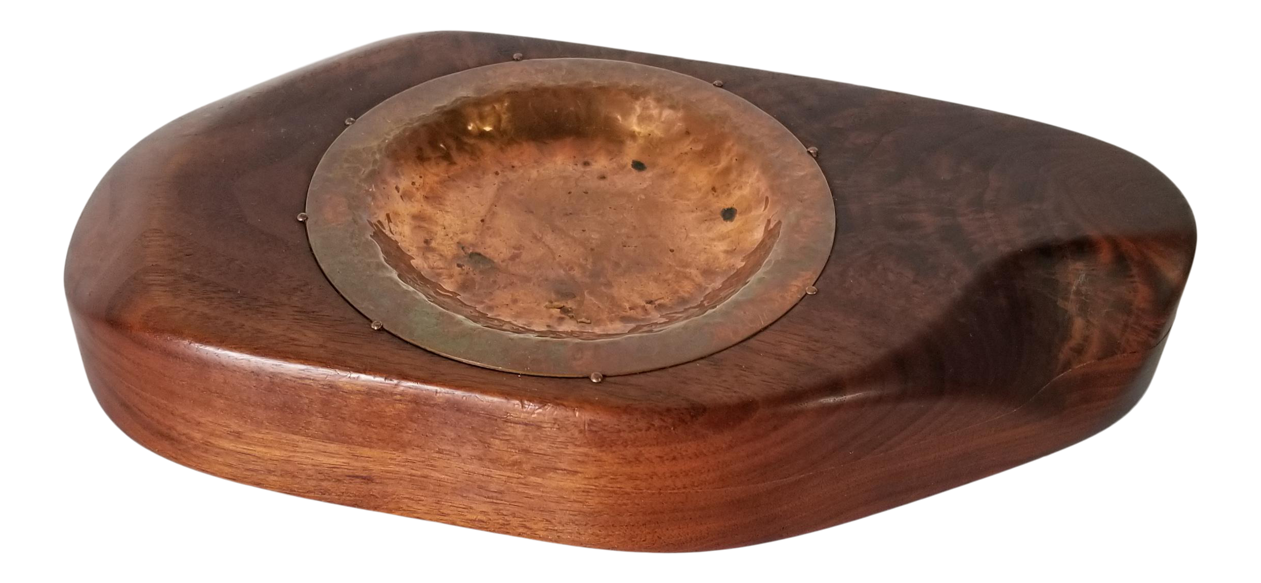 MidCentury Handmade Wood Ashtray With Copper Tray Insert Chairish