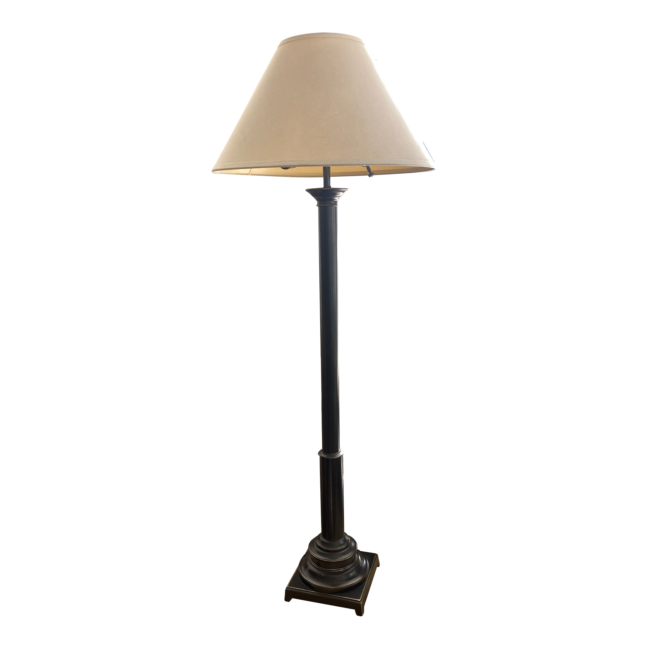 Aged Bronze Metal Doric Column Floor Lamp