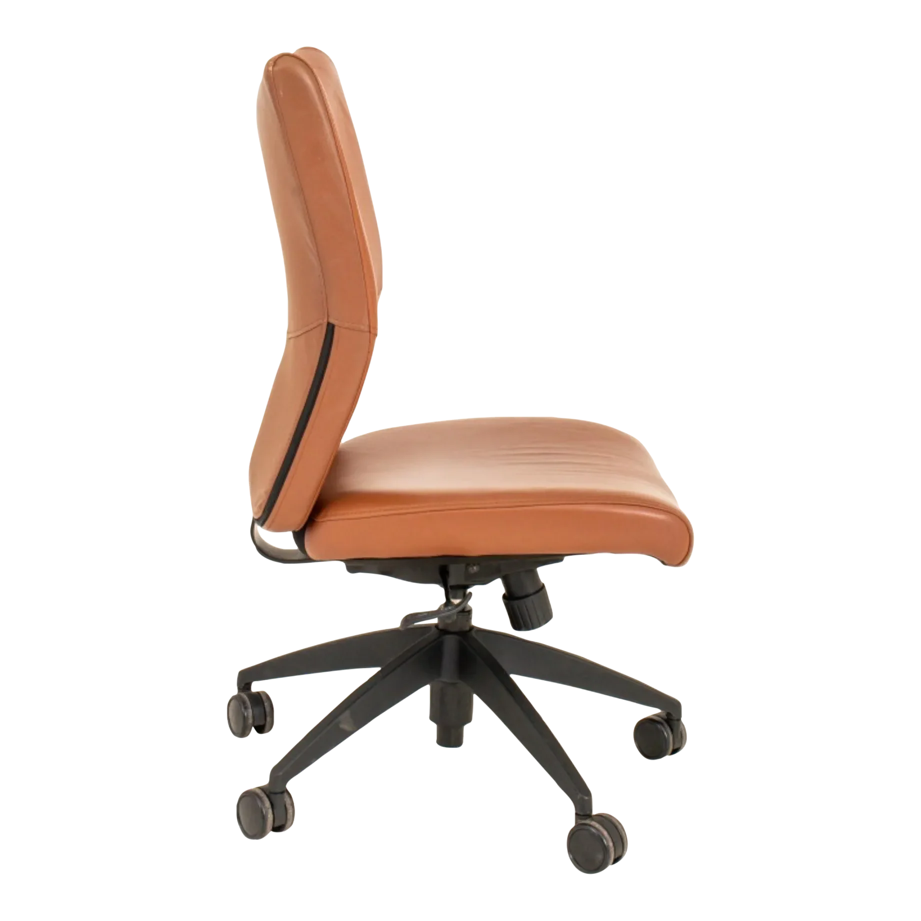 Faux Brown Leather Swivel Office Chair Chairish