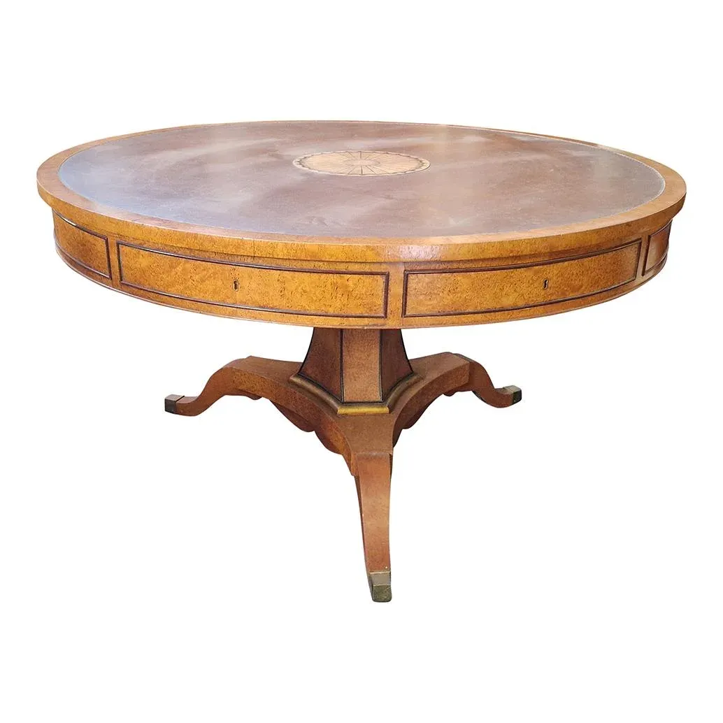Vintage Round Empire Style Table in Thuja Root, 1980s