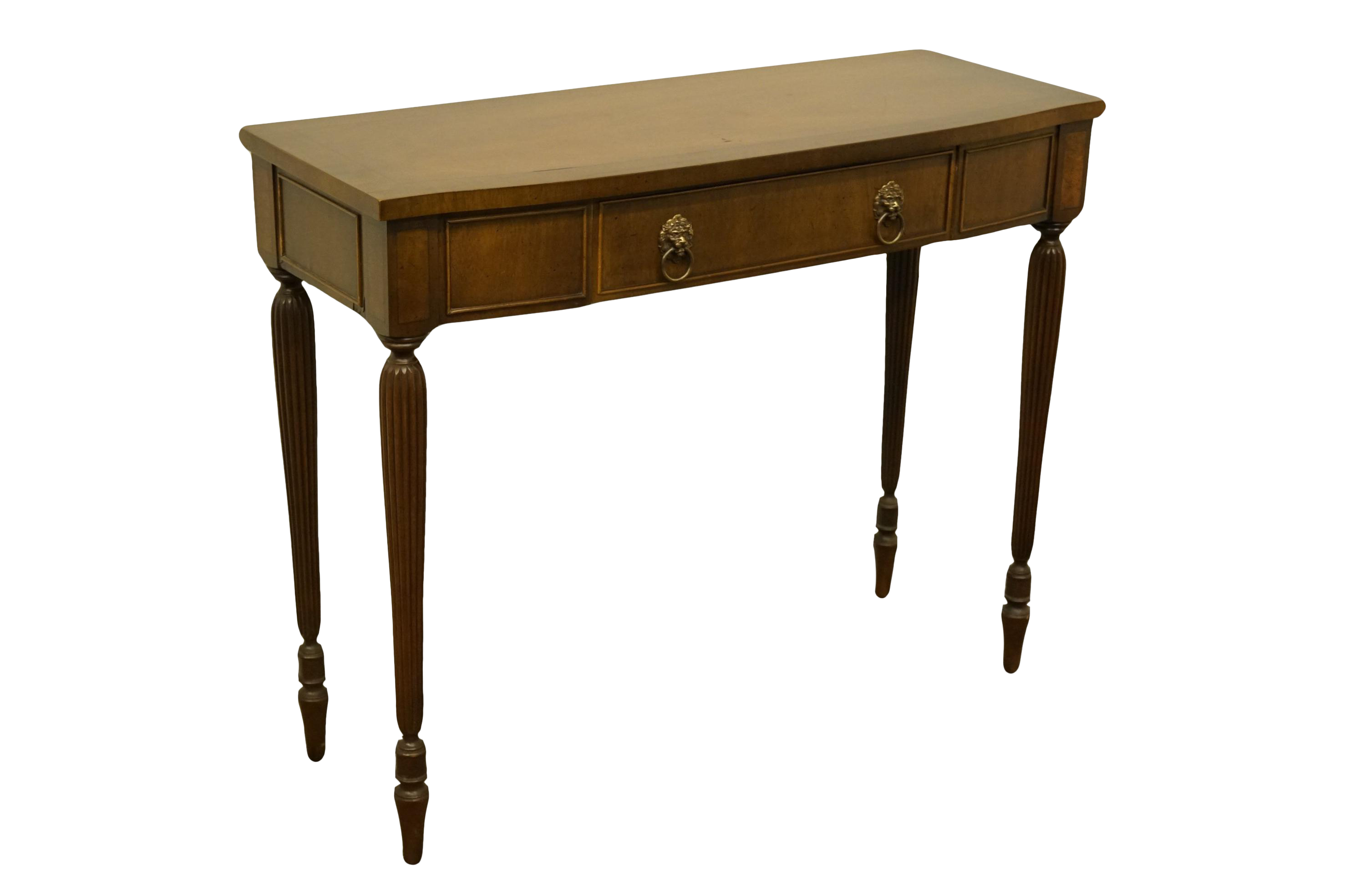 Late 20th Century Hickory Chair Co Italian Neoclassical Banded Mahogany Accent Entryway Console Table