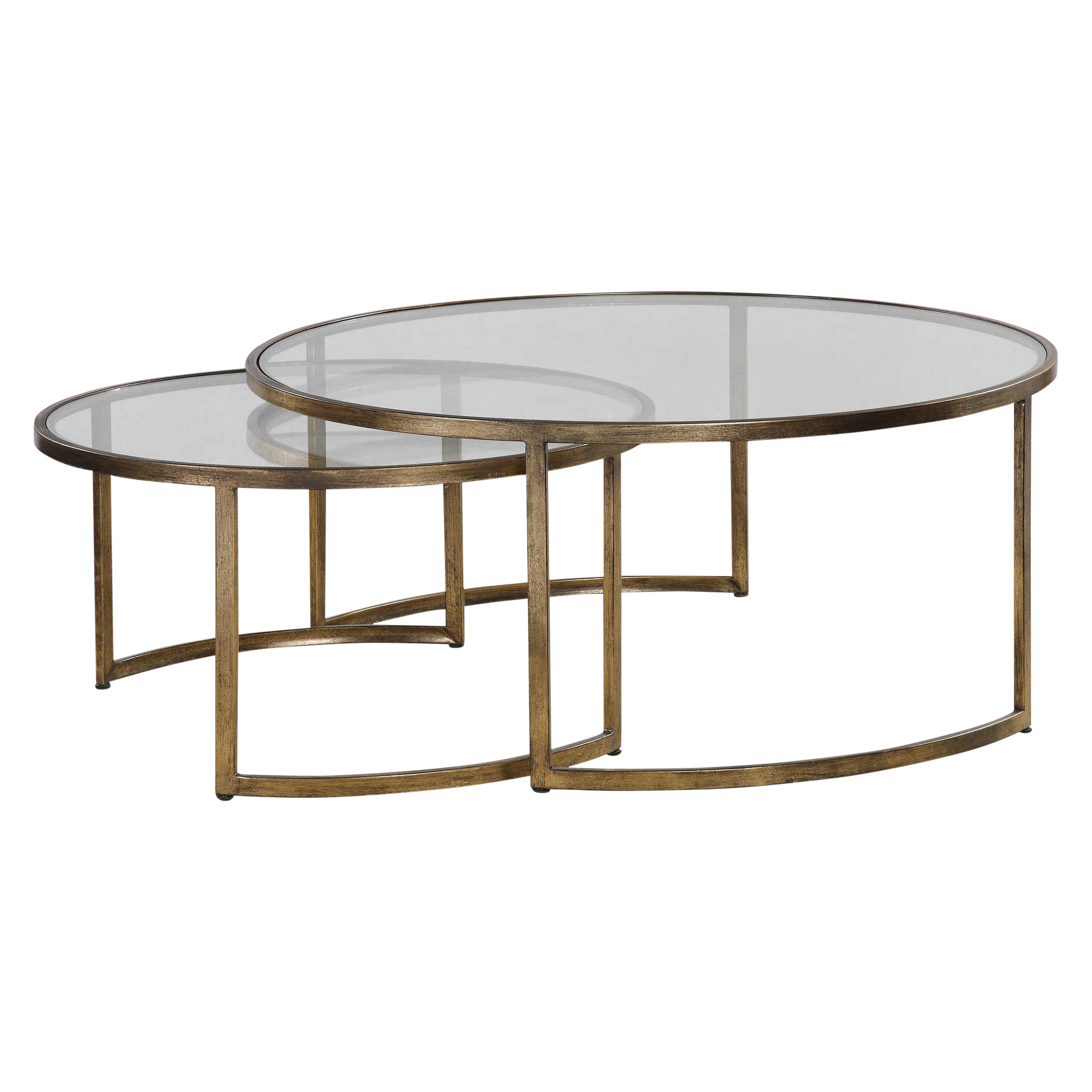 Modern Gold Leaf Nesting Tables Set of 2 Chairish