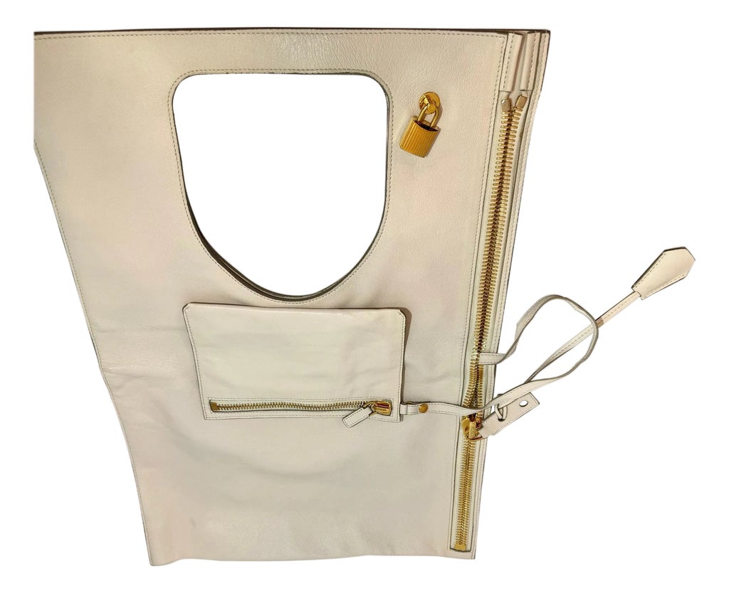 Authentic TOM FORD Alix flat tote Shoulder bag , ALIX Leather 