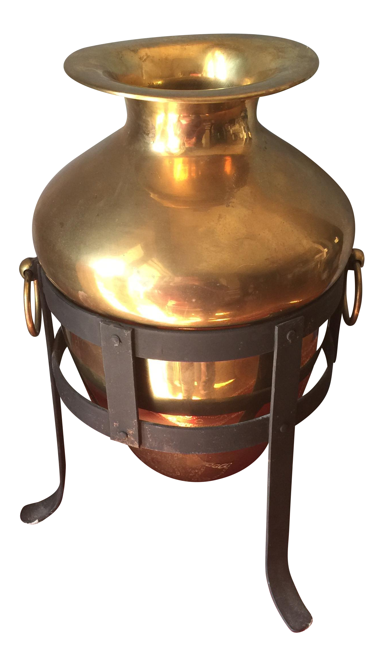 Brass Vase & Stand Chairish