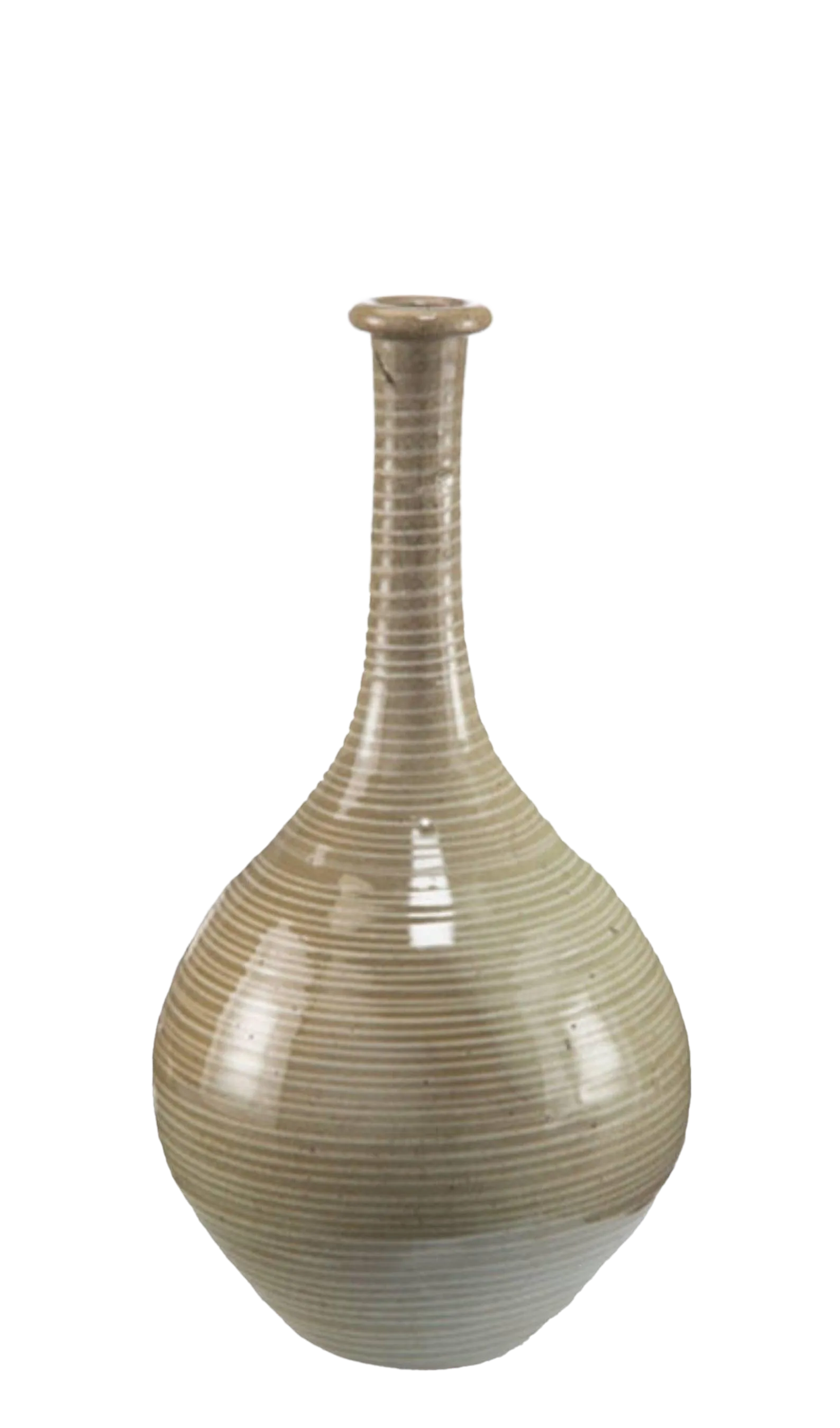18th C. Japanese Sake Bottle Mishima Karatsu Ware Celadon Glazed