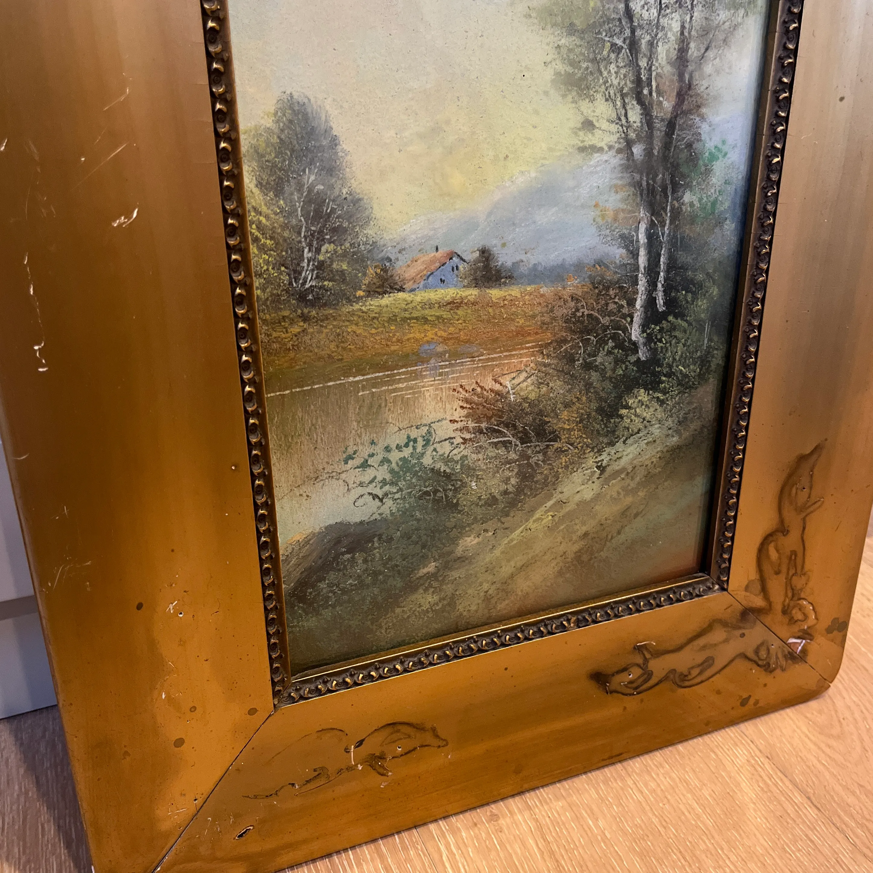 Charcoal Pastel Landscape Drawing Painting