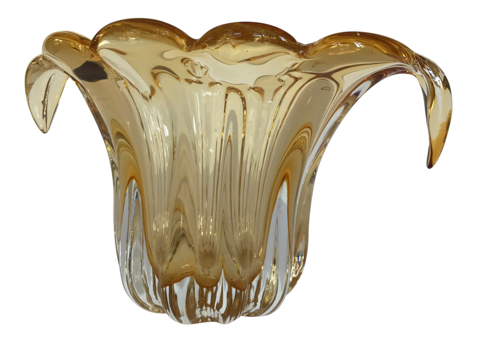 Vintage Amber Blown Glass Vase Chairish