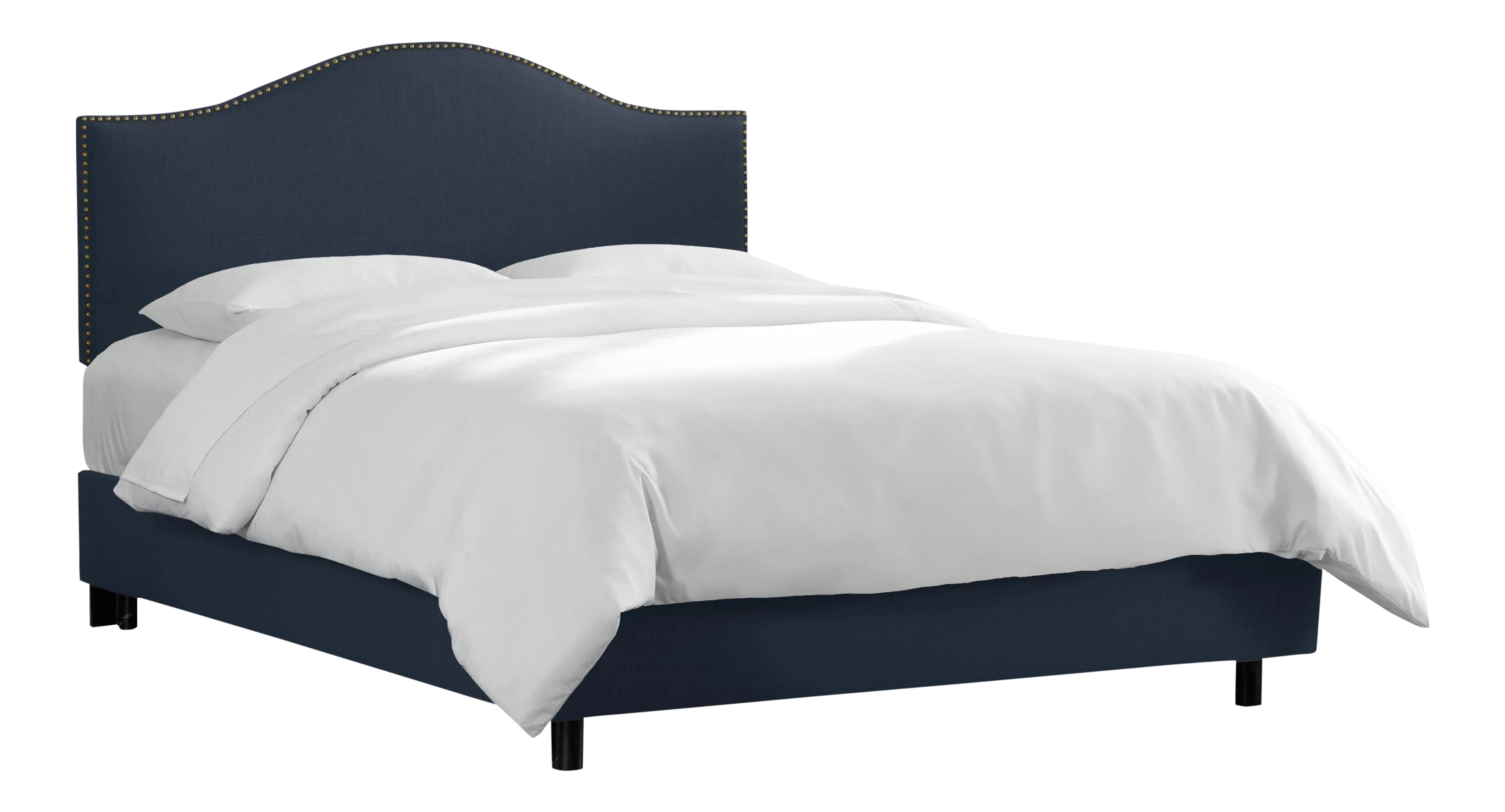 Riley Bed in Navy Classic Linen, King Chairish