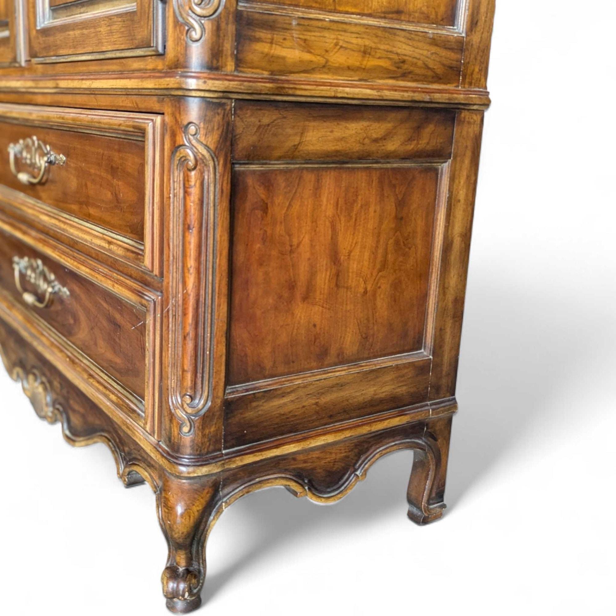 Drexel Brittany Heritage French Provincial Armoire, Vintage Carved